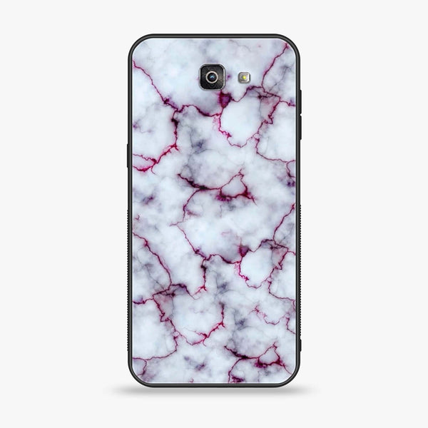 Galaxy J7 Prime - White Marble Series - Premium Printed Glass soft Bumper shock Proof Case