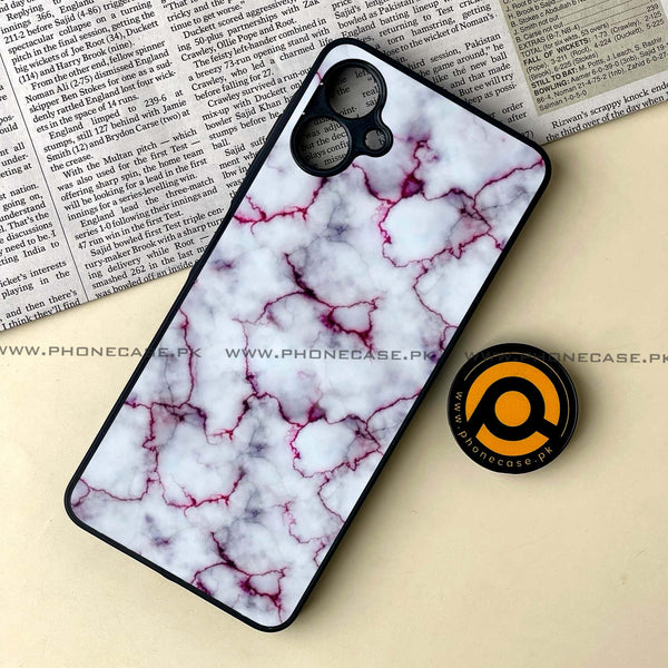 Samsung Galaxy A06  - White Marble series - Premium Metal Printed soft Bumper shock Proof Case