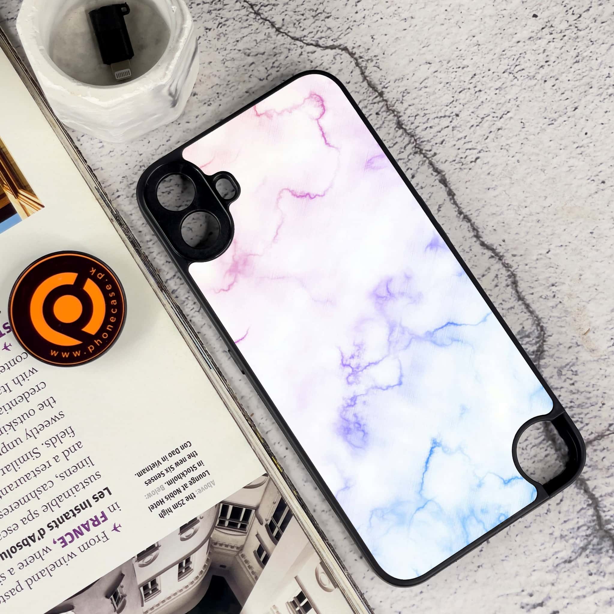 Nothing CMF Phone 1 - White Marble Series - Premium Metal Printed soft Bumper Shock Proof Case