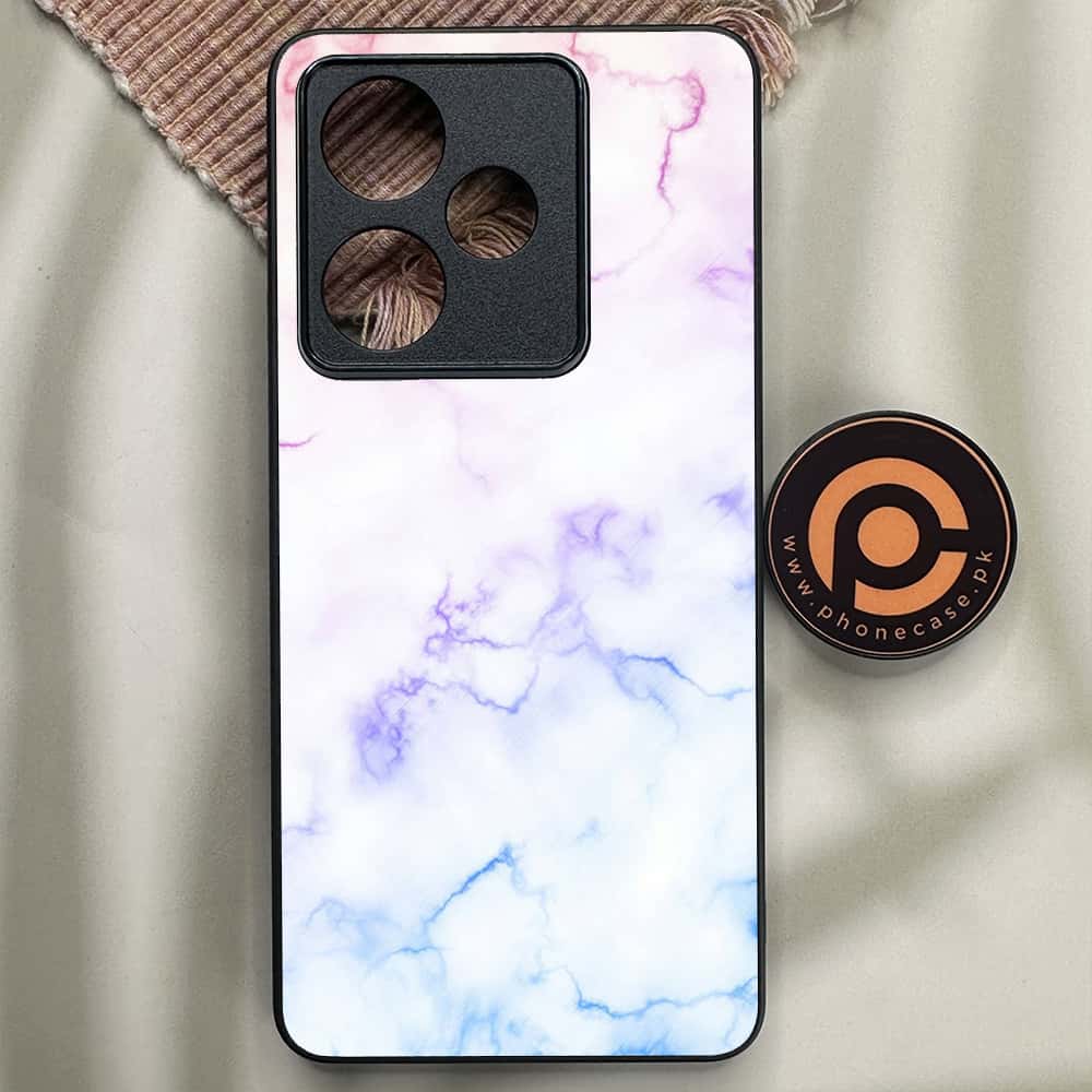 Realme GT 7T - White Marble Series - Premium Metal Printed soft Bumper shock Proof Case