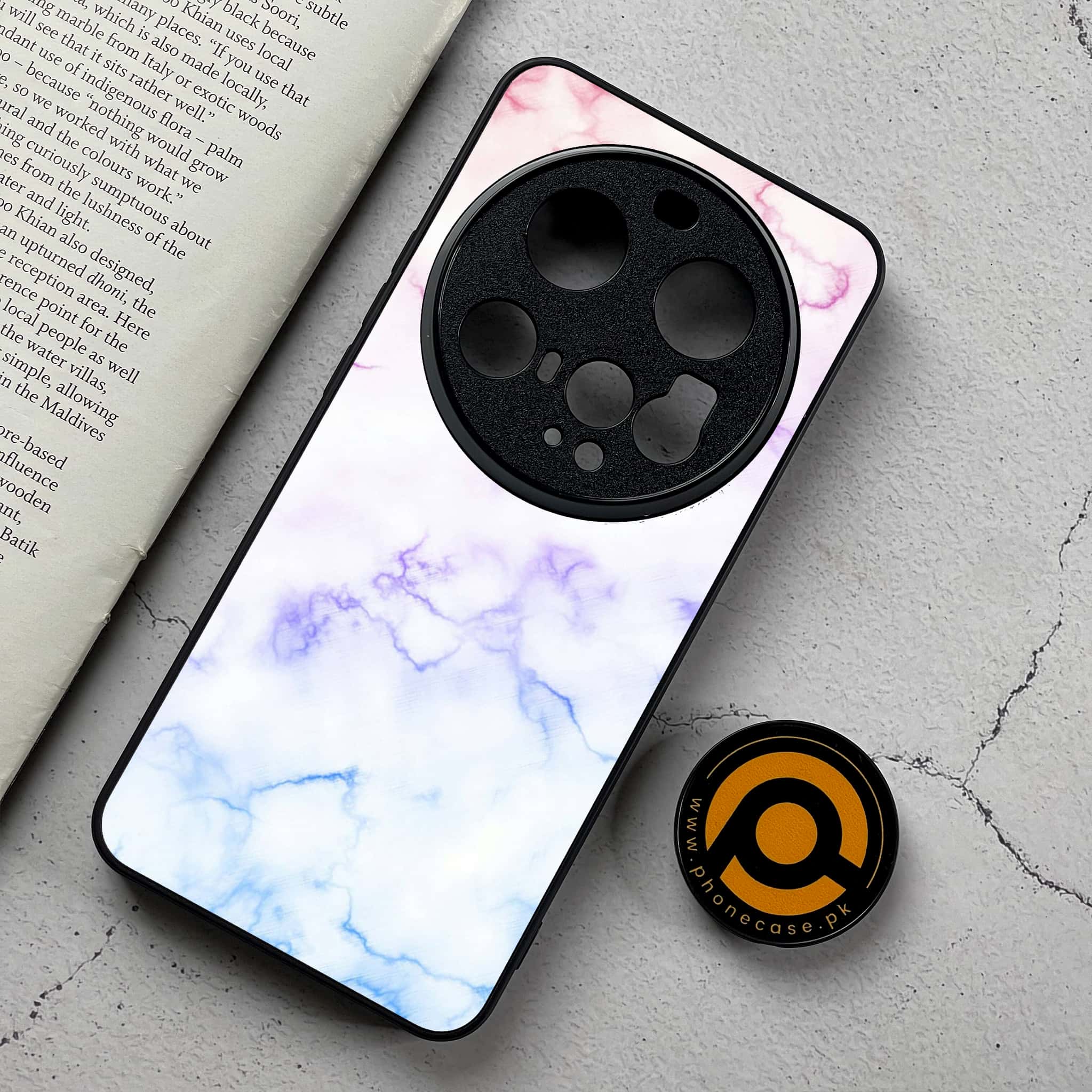 Xiaomi 15 Ultra - White Marble Series - Premium Metal Printed Soft Bumper Shockproof Case