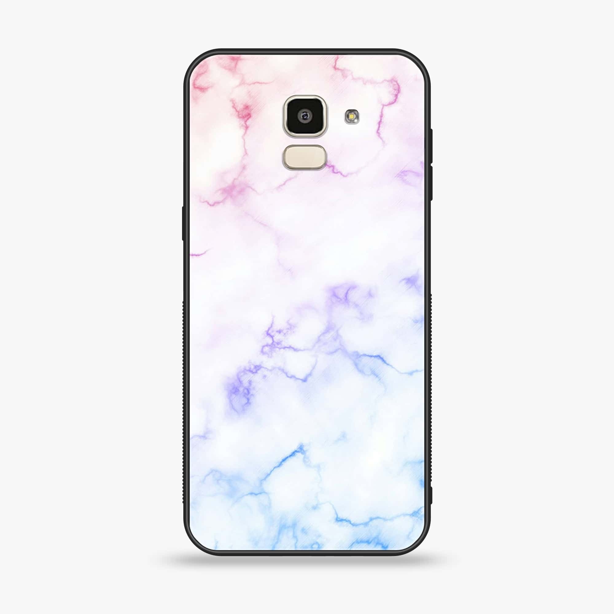 Samsung Galaxy J6 (2018) - White Marble - Premium Printed Glass soft Bumper shock Proof Case