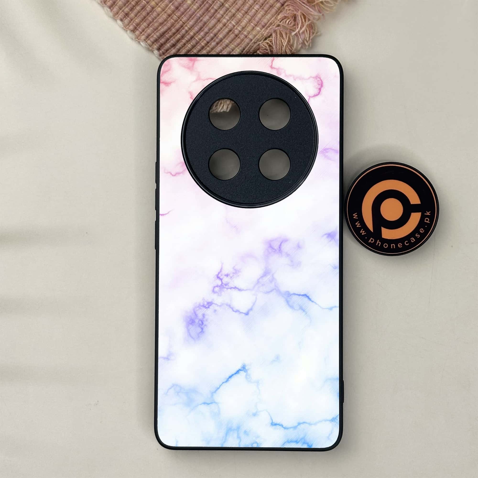 Honor X9c 5G - White Marble Series - Premium Metal Printed soft Bumper shock Proof Case