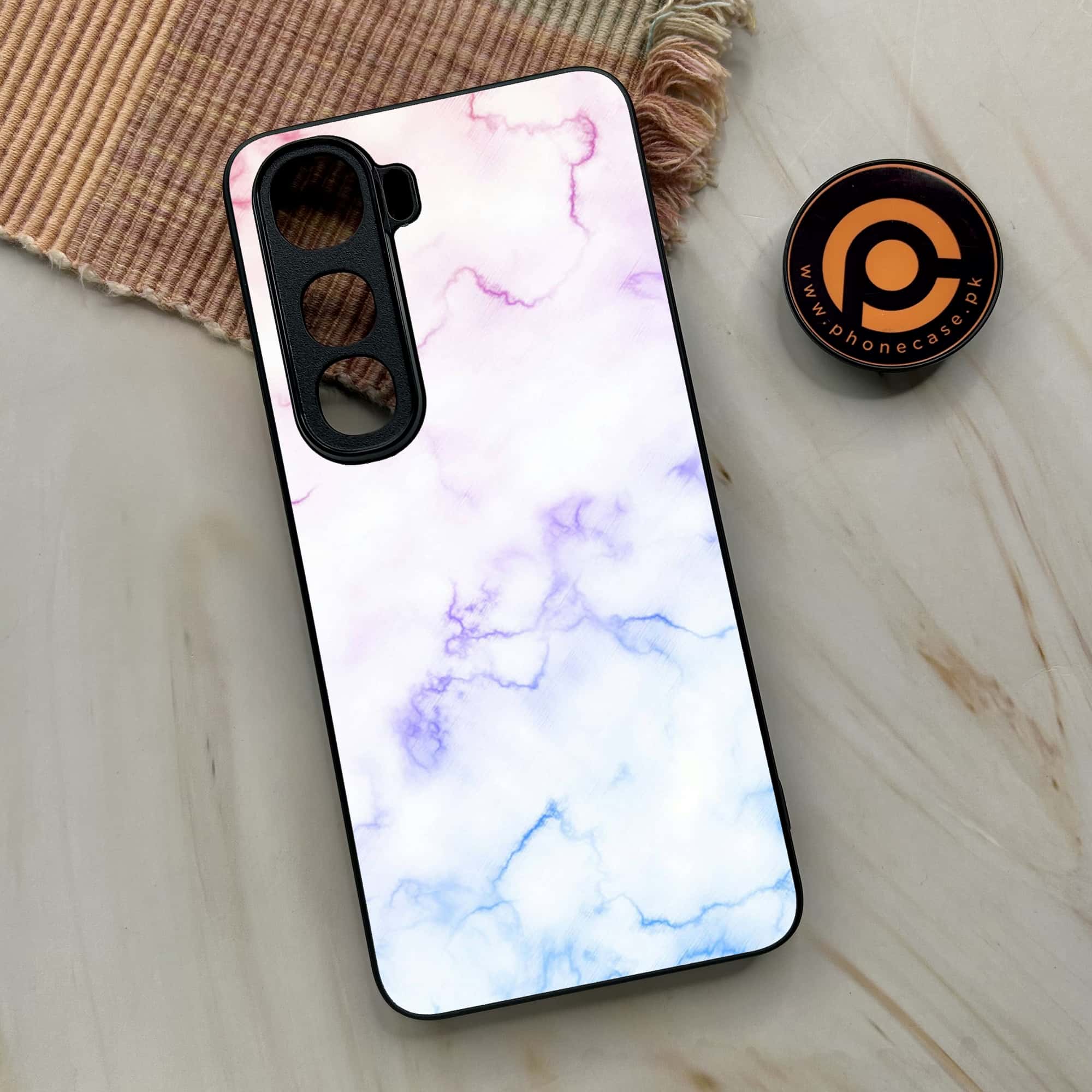 Vivo Y400 - White Marble series - Premium Metal Printed soft Bumper shock Proof Case