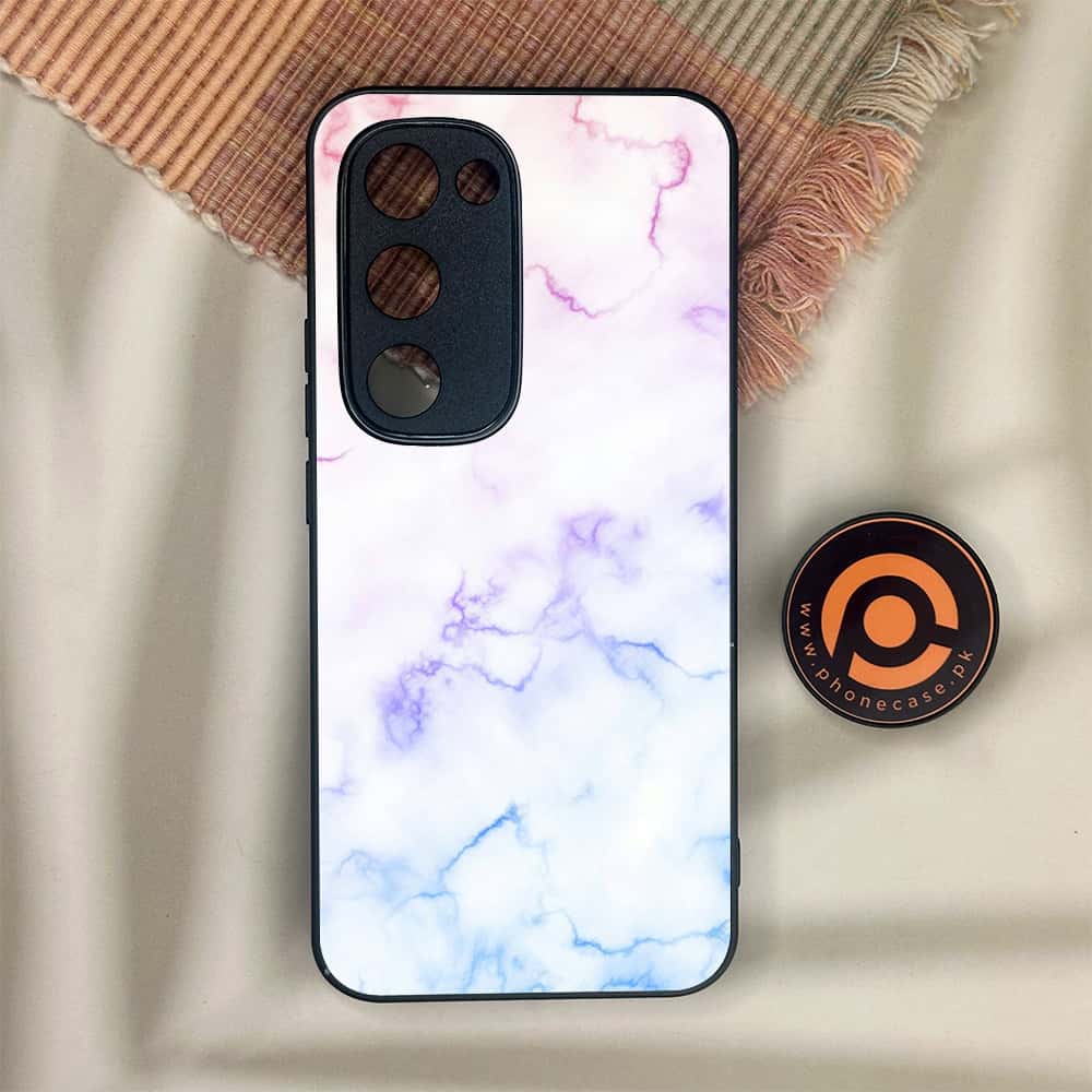 Tecno Spark 40 Pro Plus - White Marble Series - Premium Metal Printed soft Bumper shock Proof Case