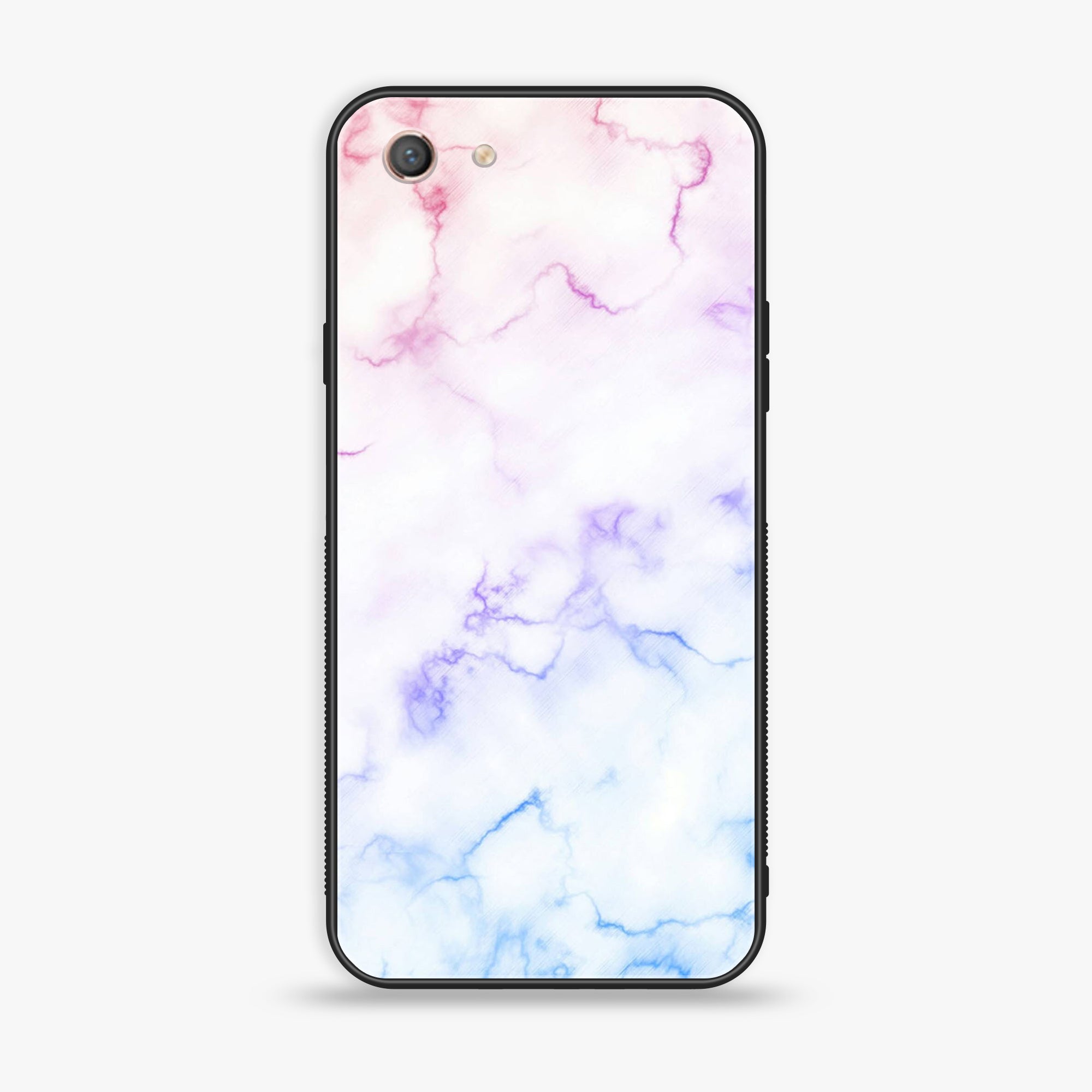 Oppo A71 (2017)  - White Marble Series  - Premium Printed Glass soft Bumper shock Proof Case