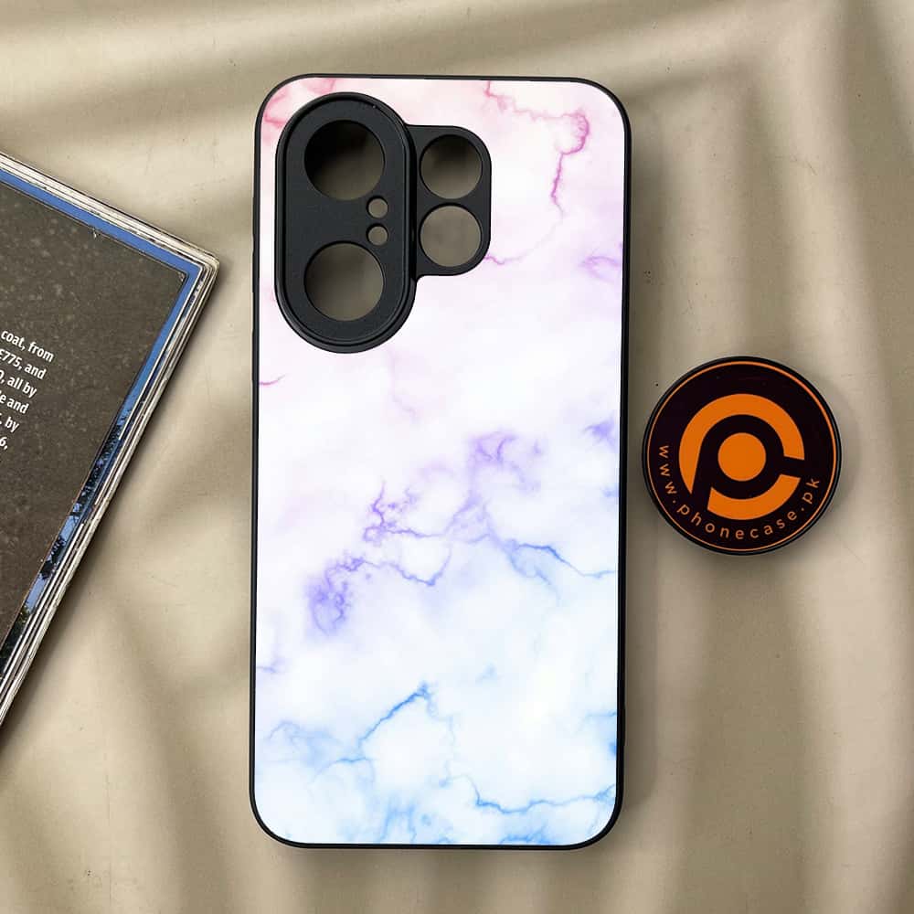 Vivo X200 FE - White Marble series - Premium Metal Printed soft Bumper Shock Proof Case