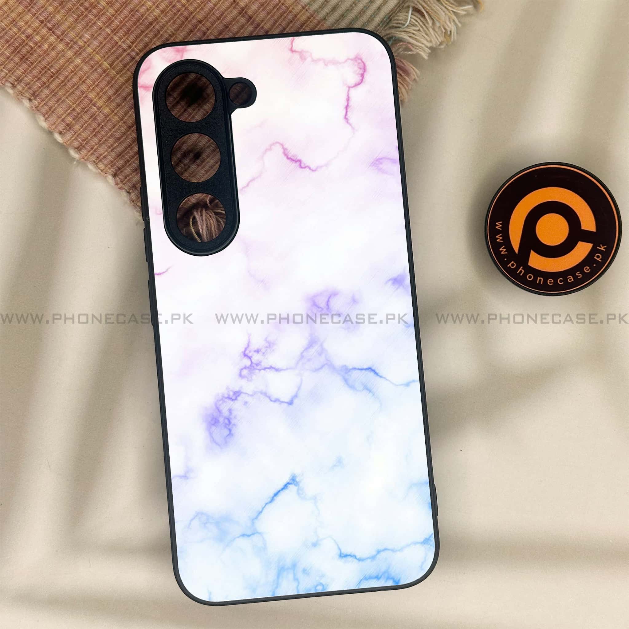 Tecno Spark 40 Pro - White Marble Series - Premium Metal Printed soft Bumper shock Proof Case
