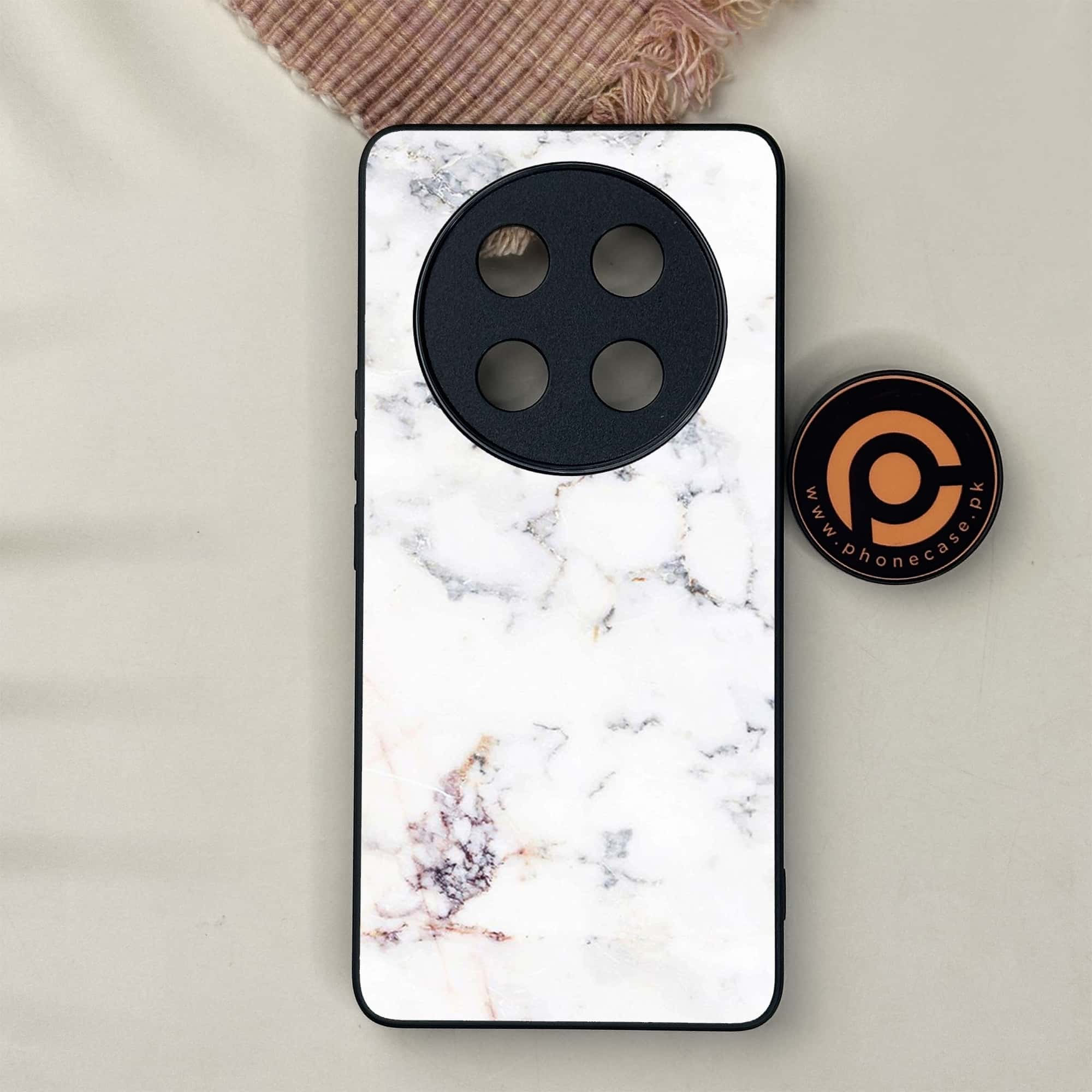 Honor X9c 5G - White Marble Series - Premium Metal Printed soft Bumper shock Proof Case