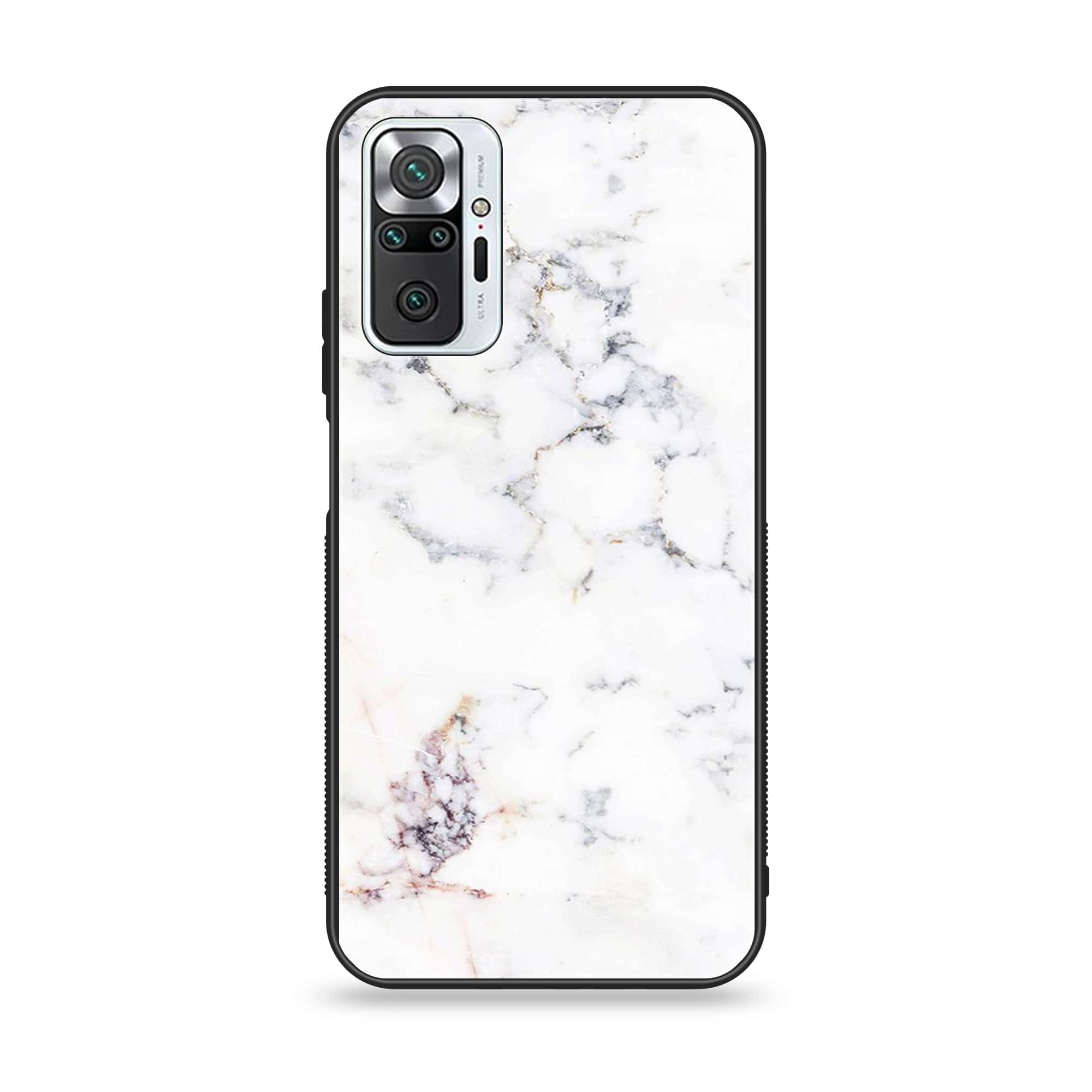 Xiaomi Redmi Note 10 Pro - White Marble Series - Premium Printed Glass soft Bumper shock Proof Case