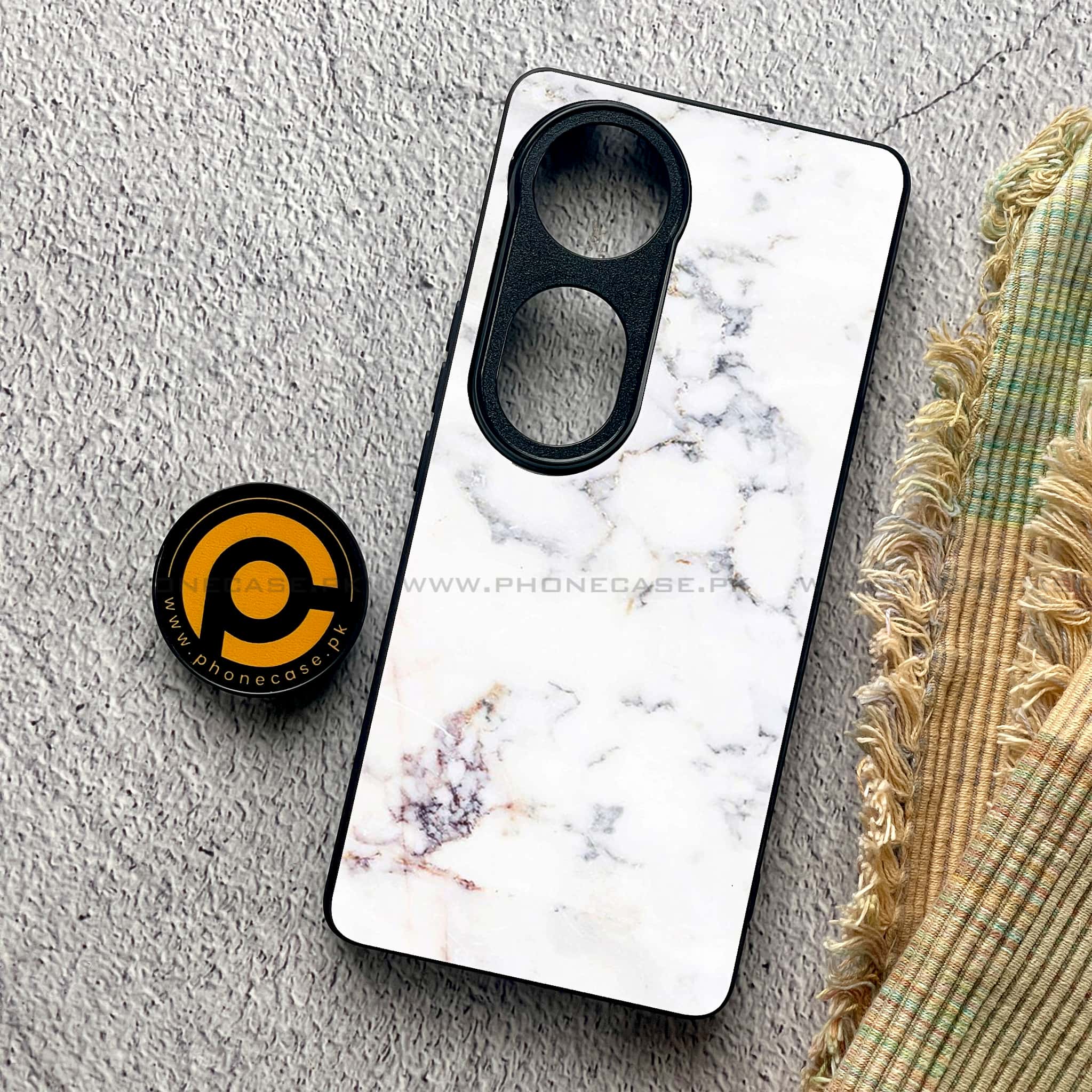 Vivo S19 Pro - White Marble series - Premium Metal Printed soft Bumper shock Proof Case