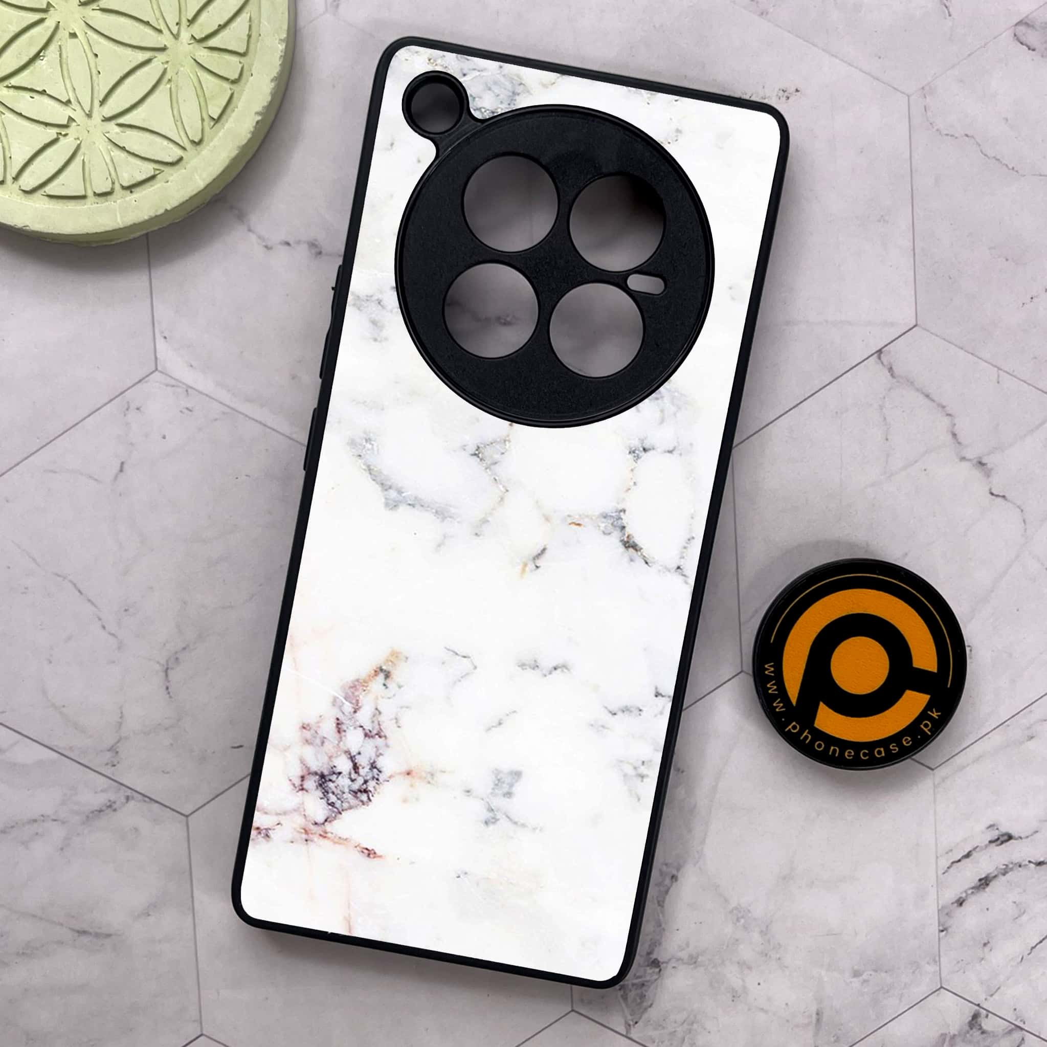 Infinix Zero 40 5G - White Marble Series - Premium Metal Printed soft Bumper shock Proof Case