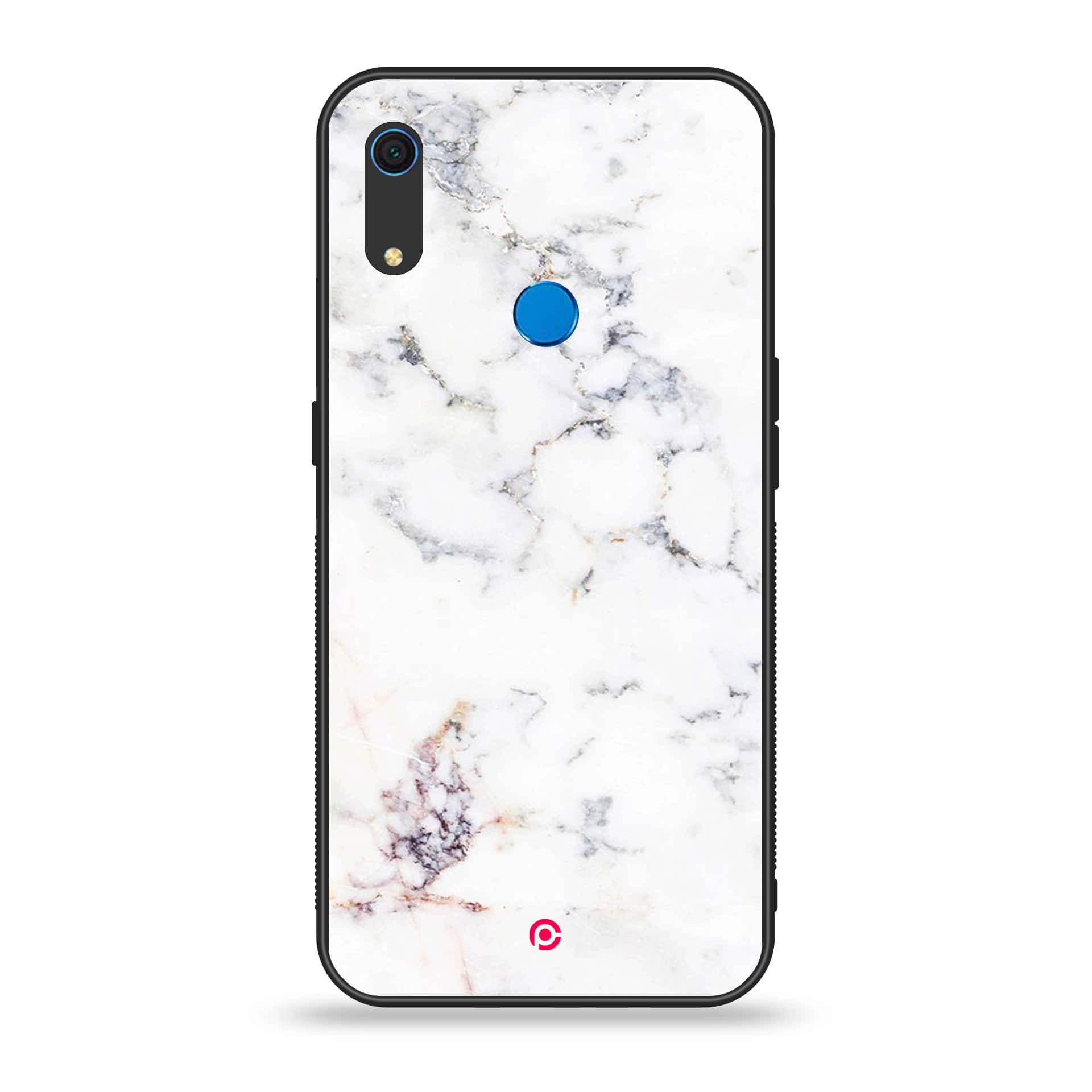 Huawei Y6s - White Marble Series - Premium Printed Metal soft Bumper shock Proof Case