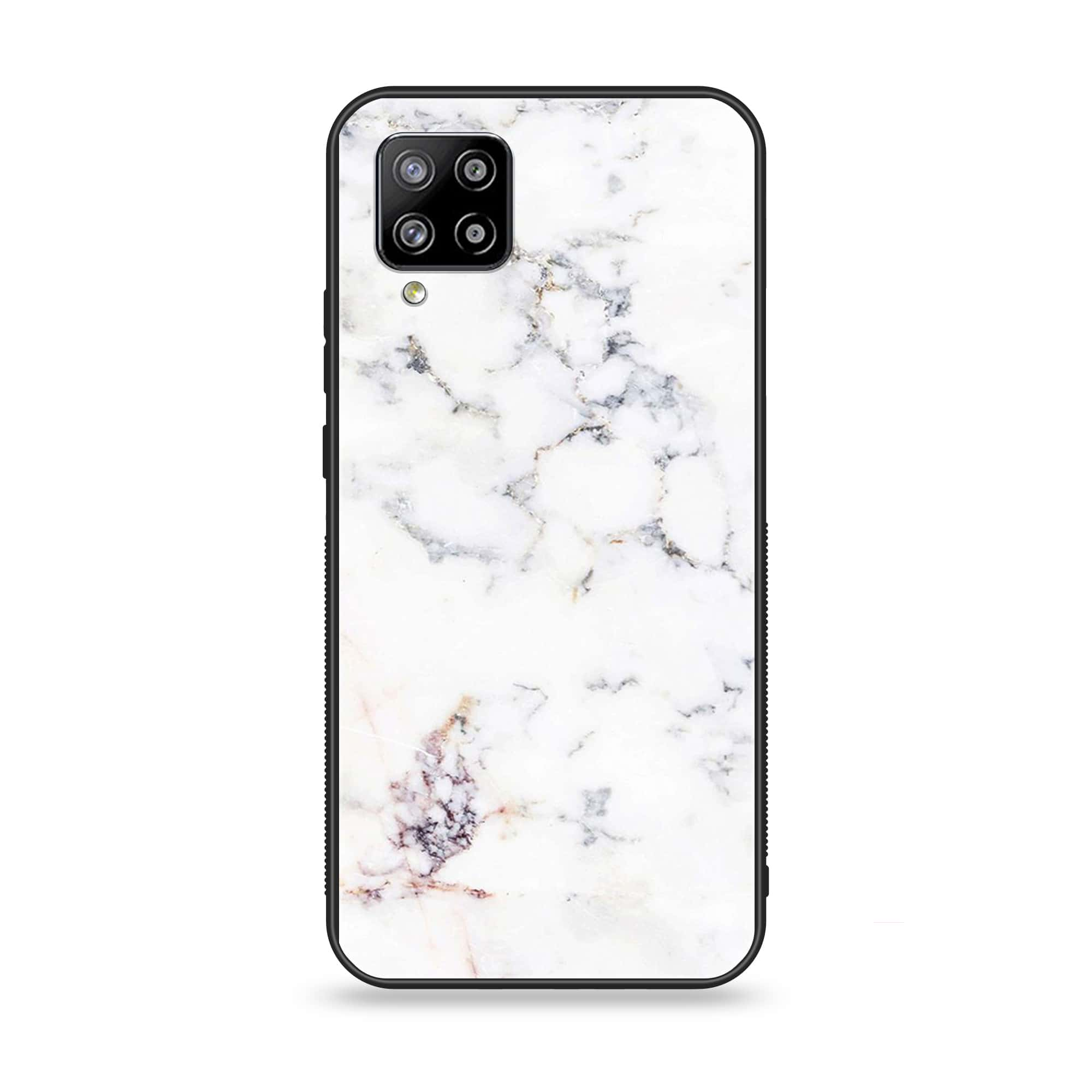 Samsung Galaxy A42 5G - White Marble Series - Premium Printed Glass soft Bumper shock Proof Case