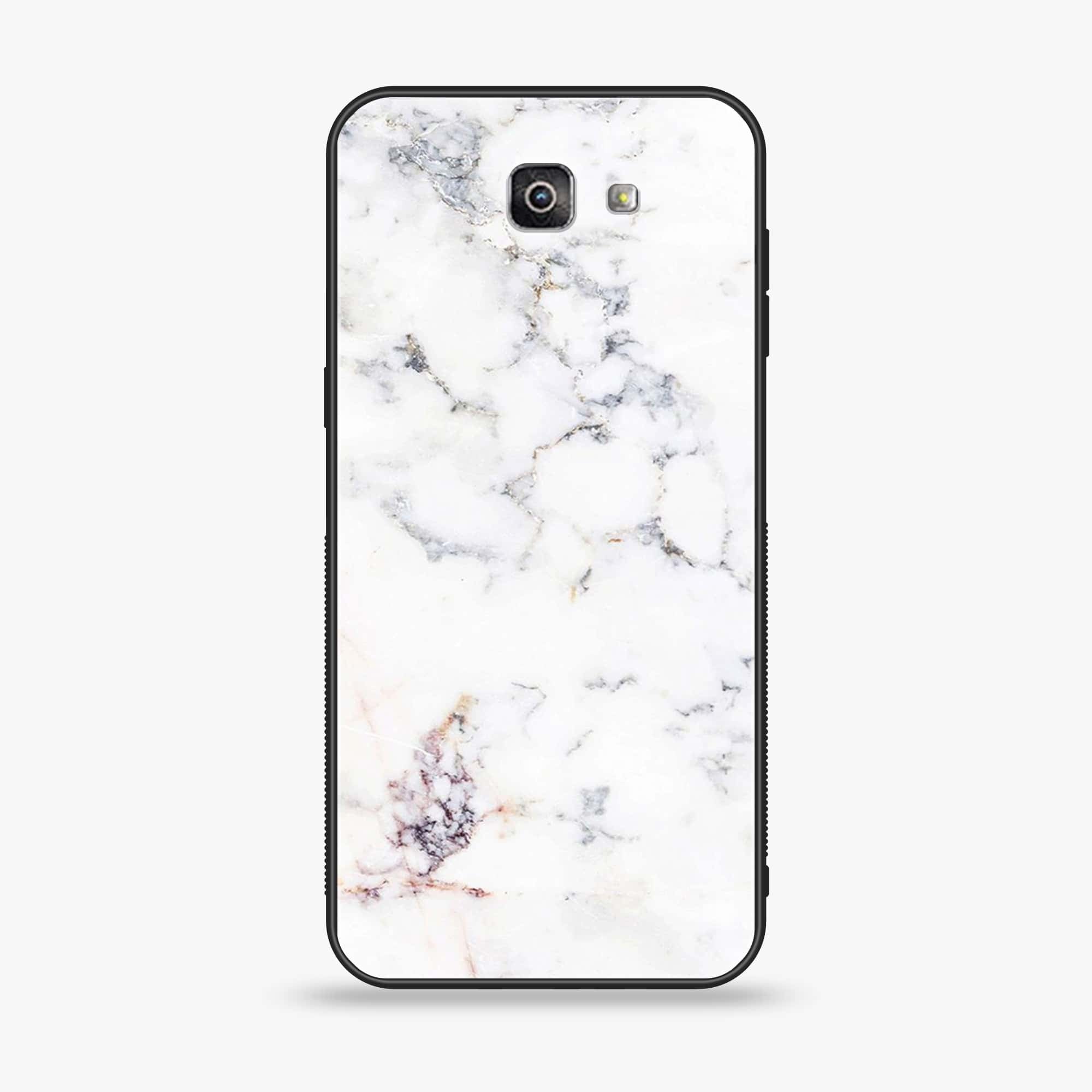 Galaxy J7 Prime 2018 - White Marble Series - Premium Printed Glass soft Bumper shock Proof Case