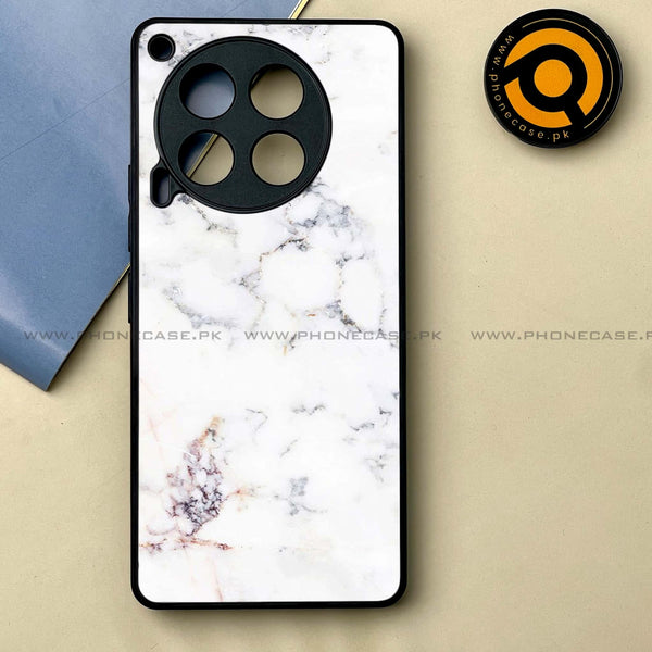 Tecno Camon 30 - White Marble  Design 3  -  Premium Printed Metal soft Bumper shock Proof Case CS-24517