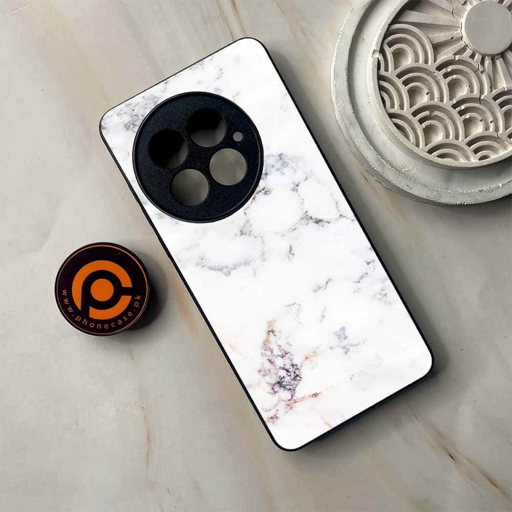 OnePlus 13 - White Marble Series - Premium Metal Printed soft Bumper shock Proof Case