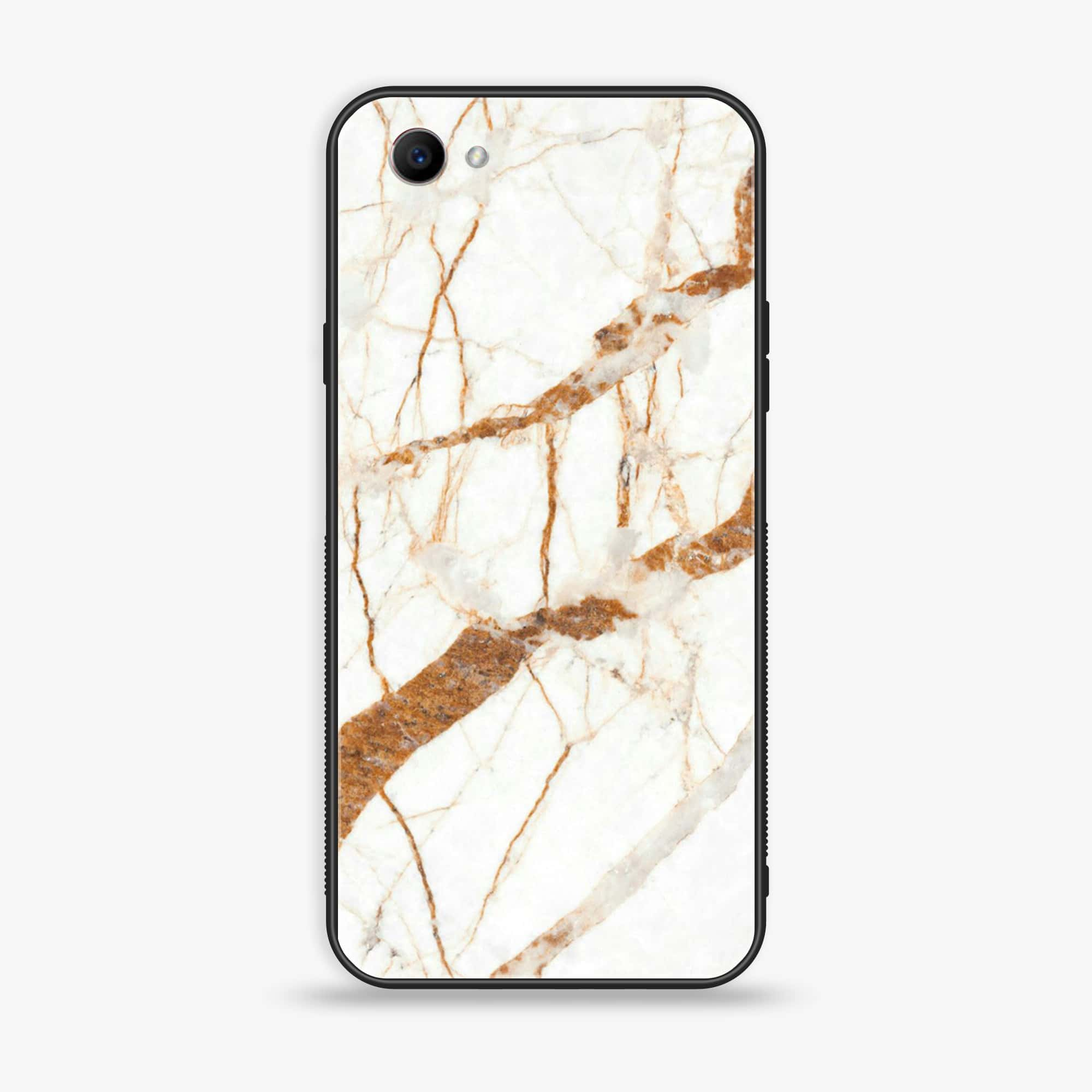 Oppo F7 Youth - White Marble series - Premium Printed Glass soft Bumper shock Proof Case