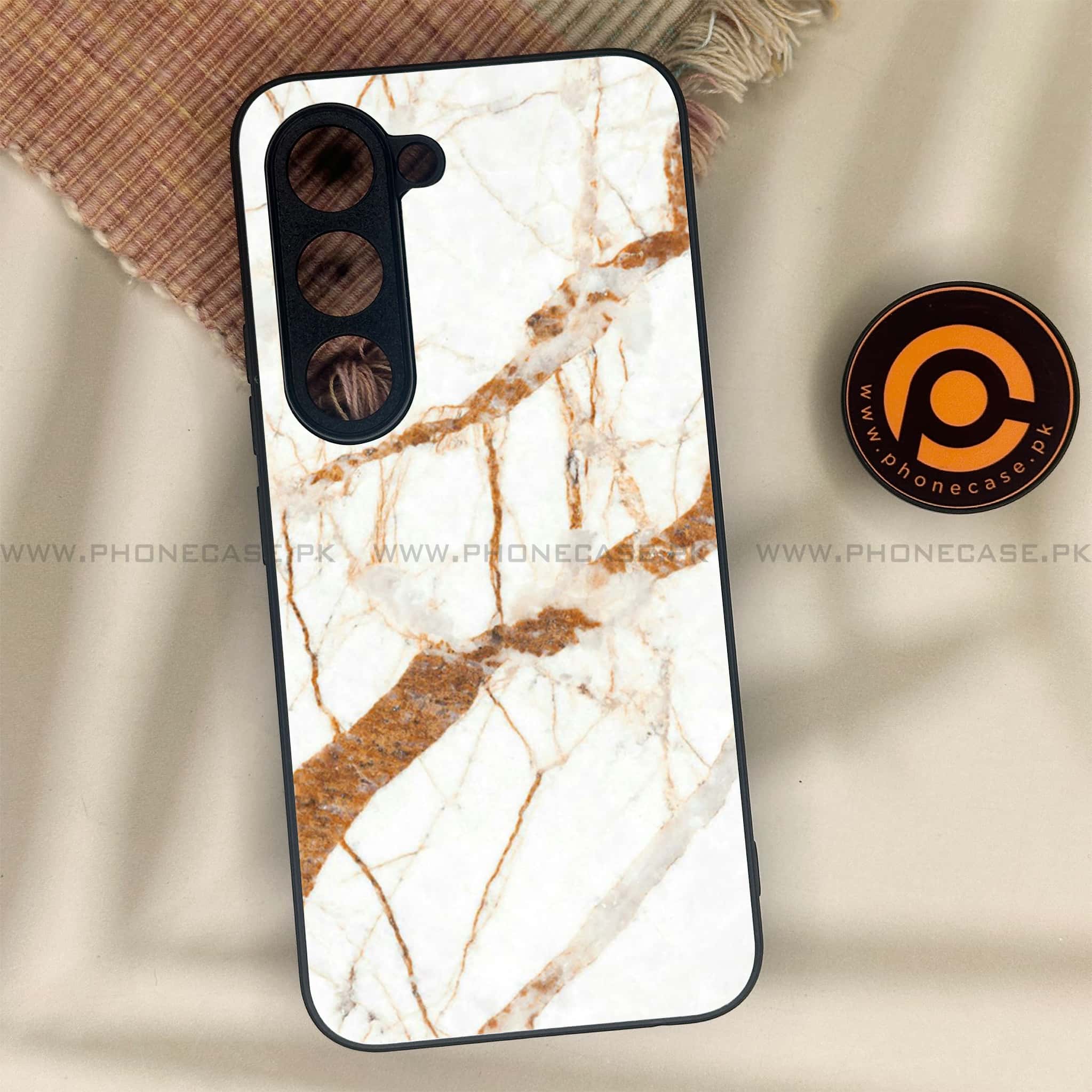 Tecno Spark 40 Pro - White Marble Series - Premium Metal Printed soft Bumper shock Proof Case