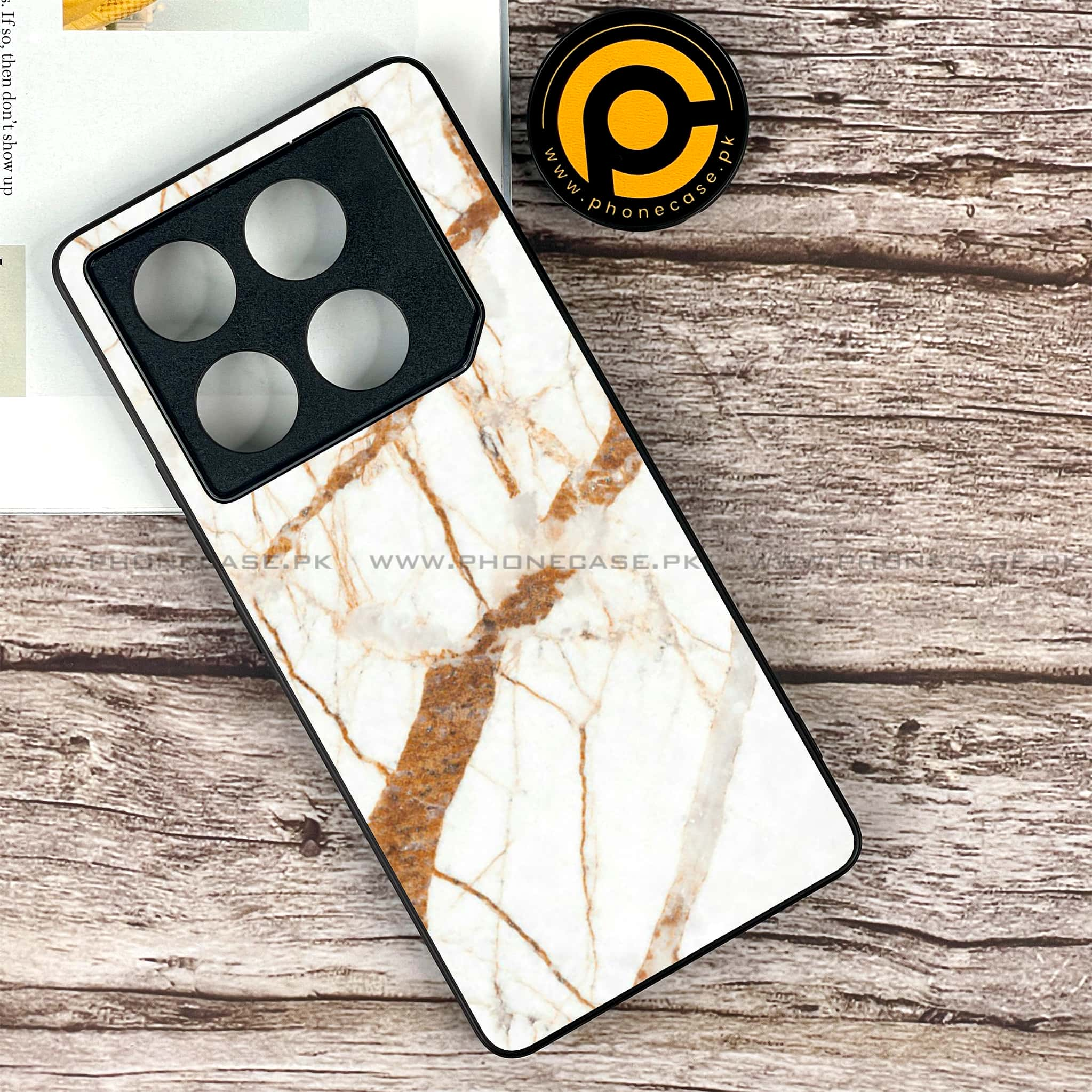 Infinix GT 20 Pro - White Marble series - Premium Printed Glass soft Bumper shock Proof Case