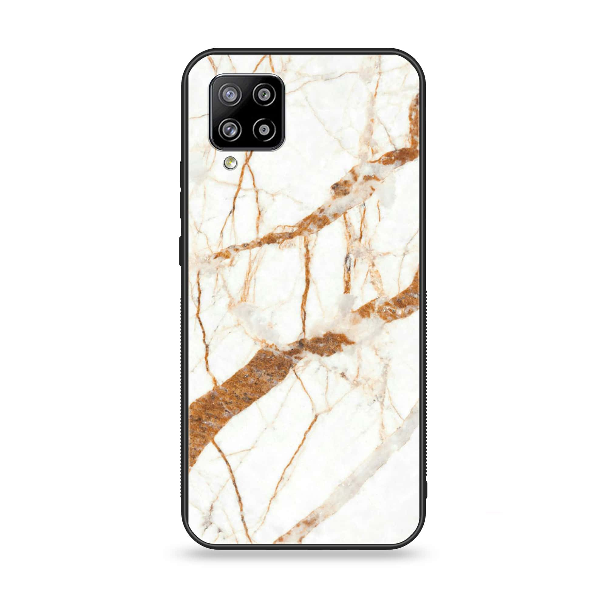 Samsung Galaxy A42 5G - White Marble Series - Premium Printed Glass soft Bumper shock Proof Case