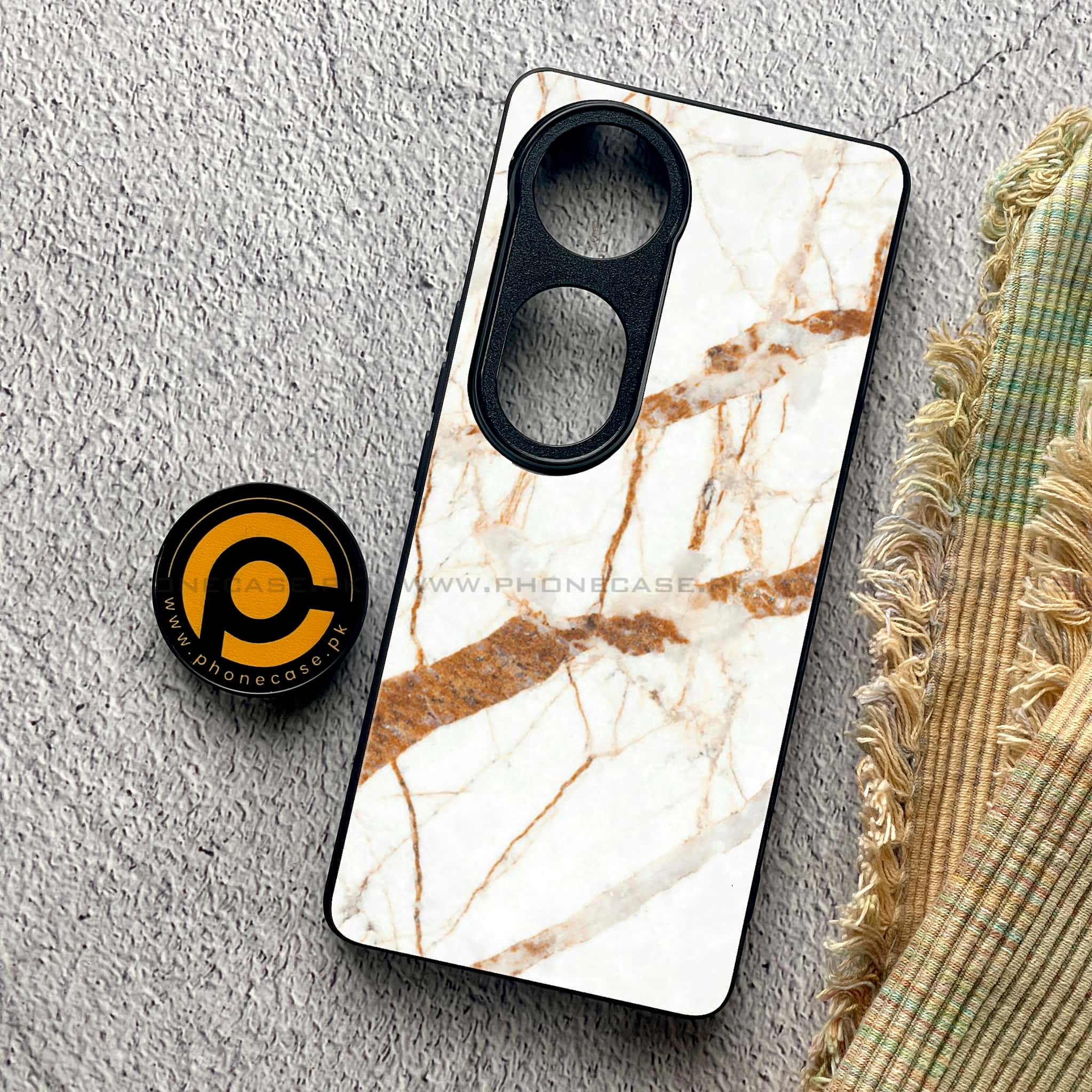 Vivo V40 Pro - White Marble series - Premium Metal Printed soft Bumper shock Proof Case