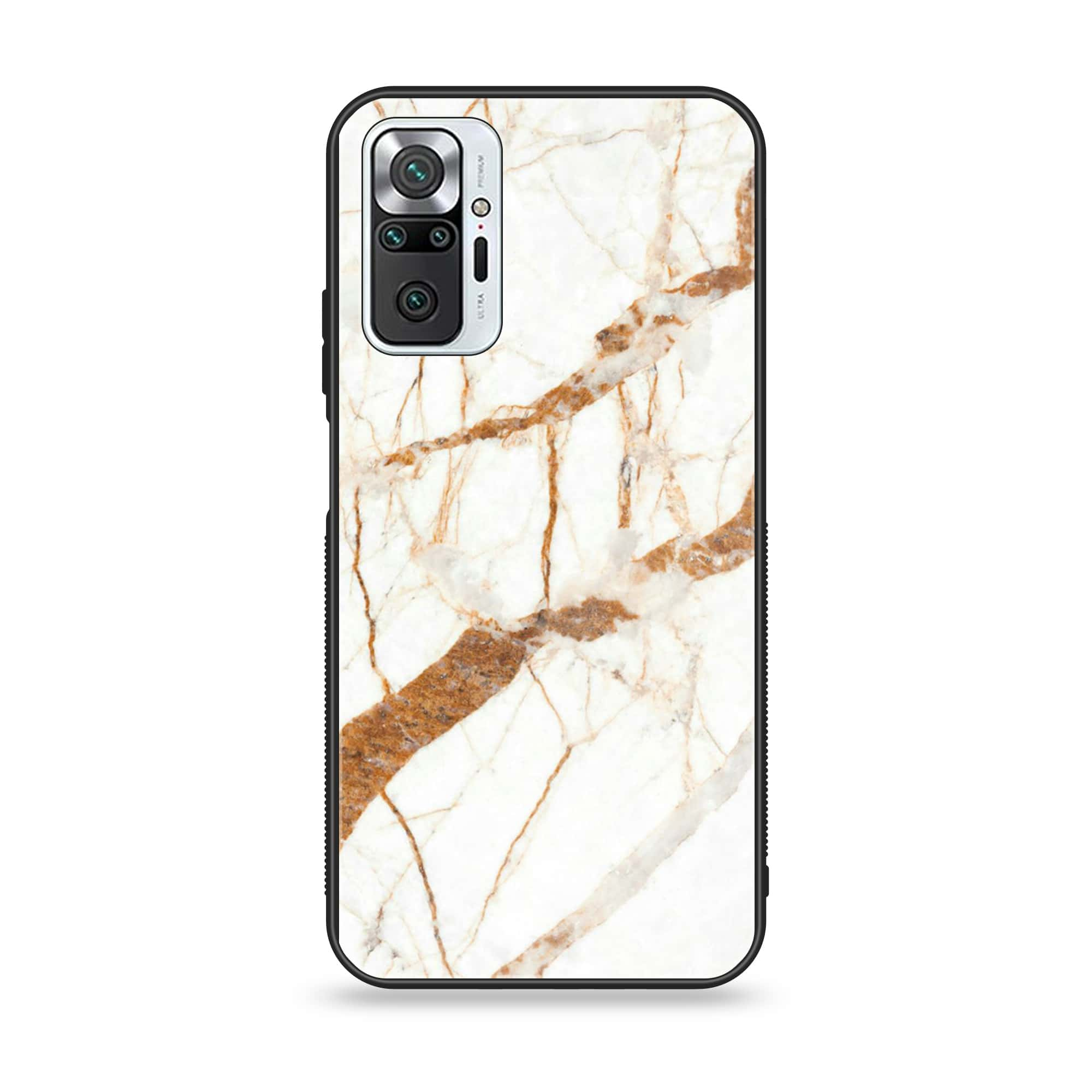 Xiaomi Redmi Note 10 Pro - White Marble Series - Premium Printed Glass soft Bumper shock Proof Case