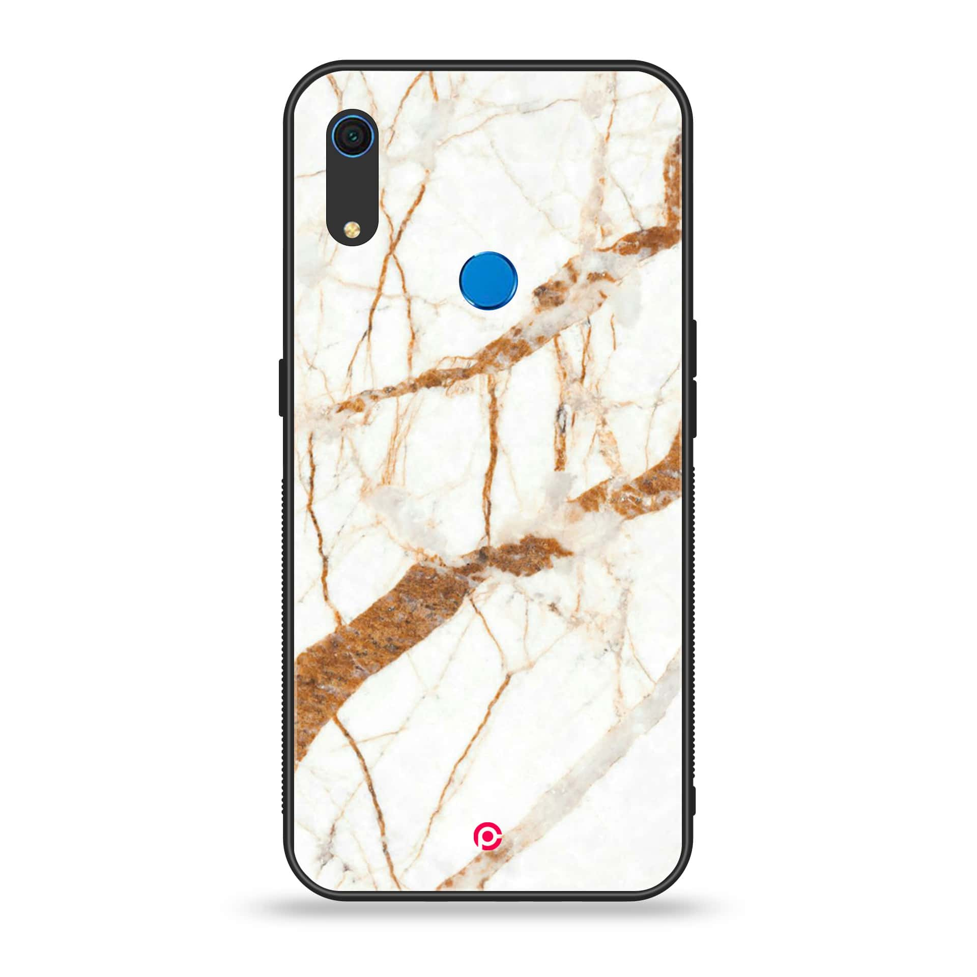 Huawei Y6s - White Marble Series - Premium Printed Metal soft Bumper shock Proof Case