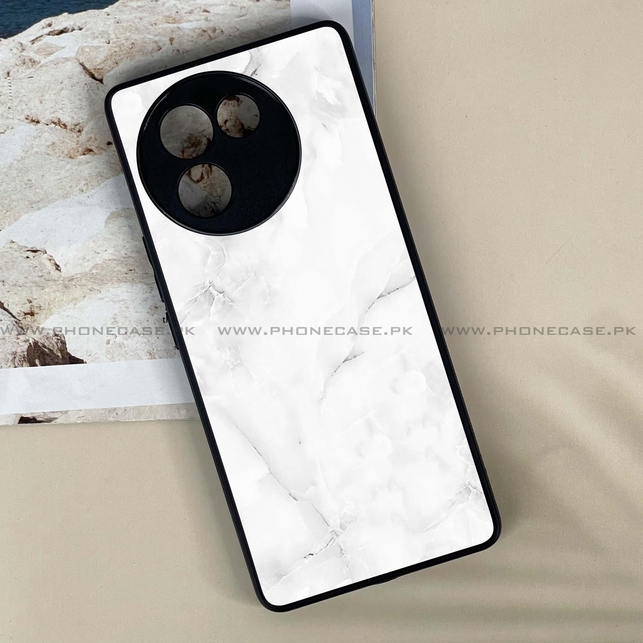 Vivo V30E - White Marble series - Premium Printed Metal soft Bumper shock Proof Case