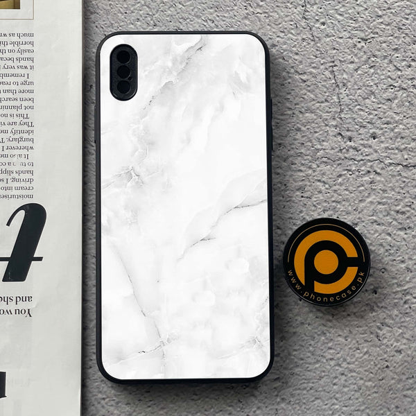 iPhone Xs Max - White Marble Design 5 - Premium Metal Printed soft Bumper shock Proof Case CS-31049