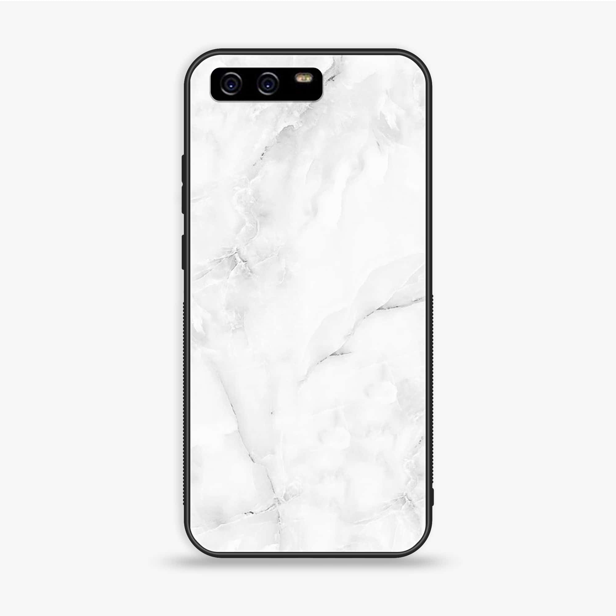 Huawei P10 - White Marble Series - Premium Printed Glass soft Bumper shock Proof Case