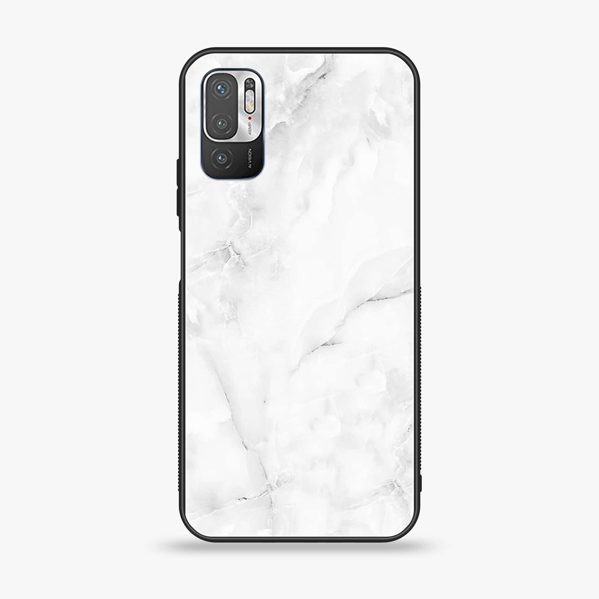 Xiaomi Redmi Note 10 5G - White Marble Series - Premium Printed Glass soft Bumper shock Proof Case