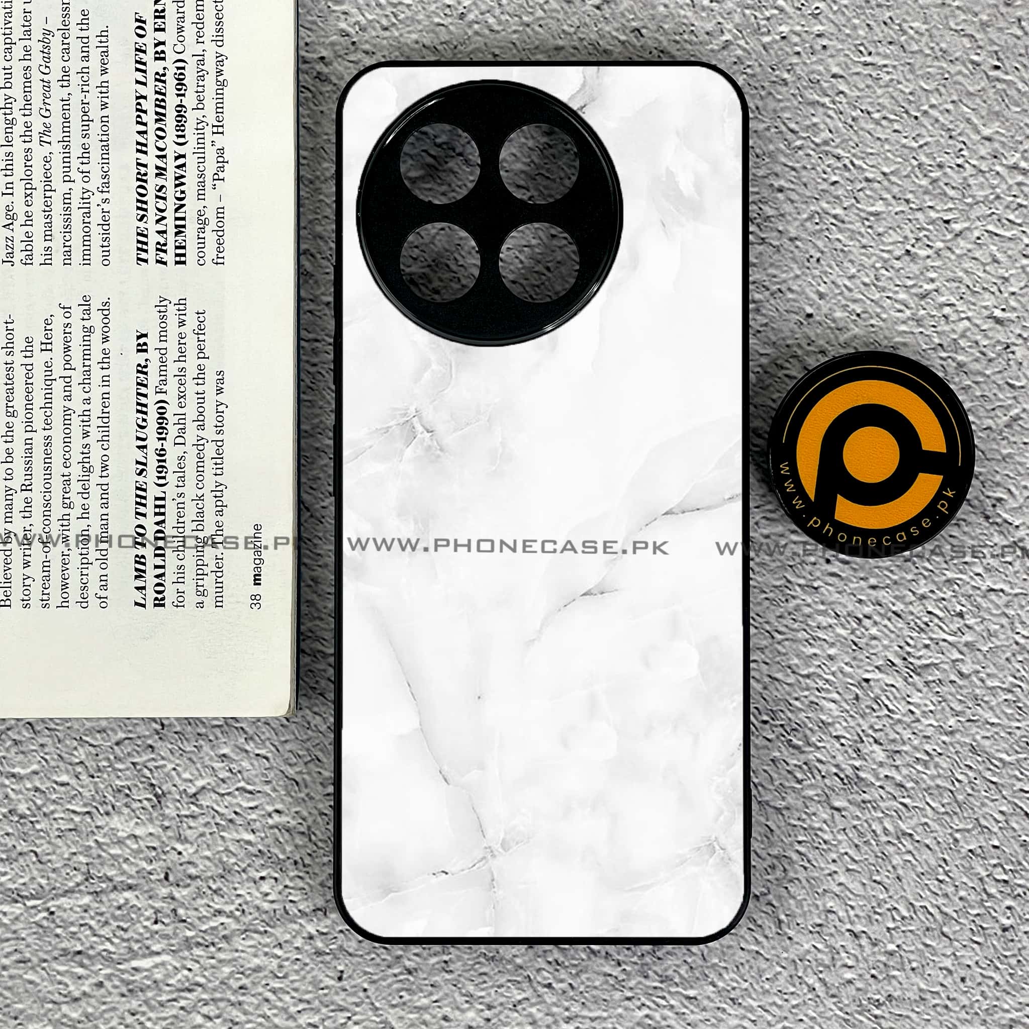 OnePlus Ace 5 - White Marble series - Premium Metal Printed soft Bumper shock Proof Case