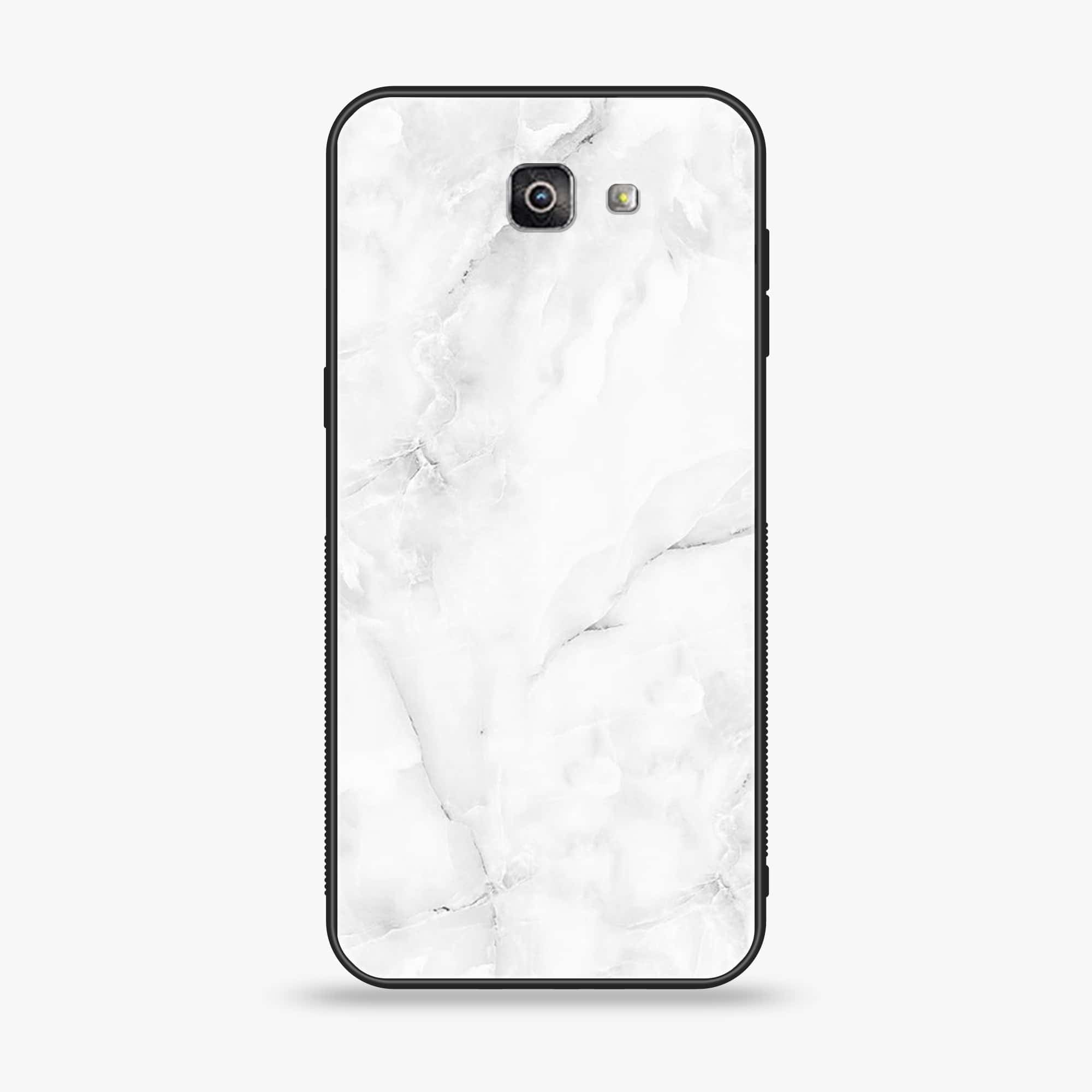 Galaxy J7 Prime 2018 - White Marble Series - Premium Printed Glass soft Bumper shock Proof Case