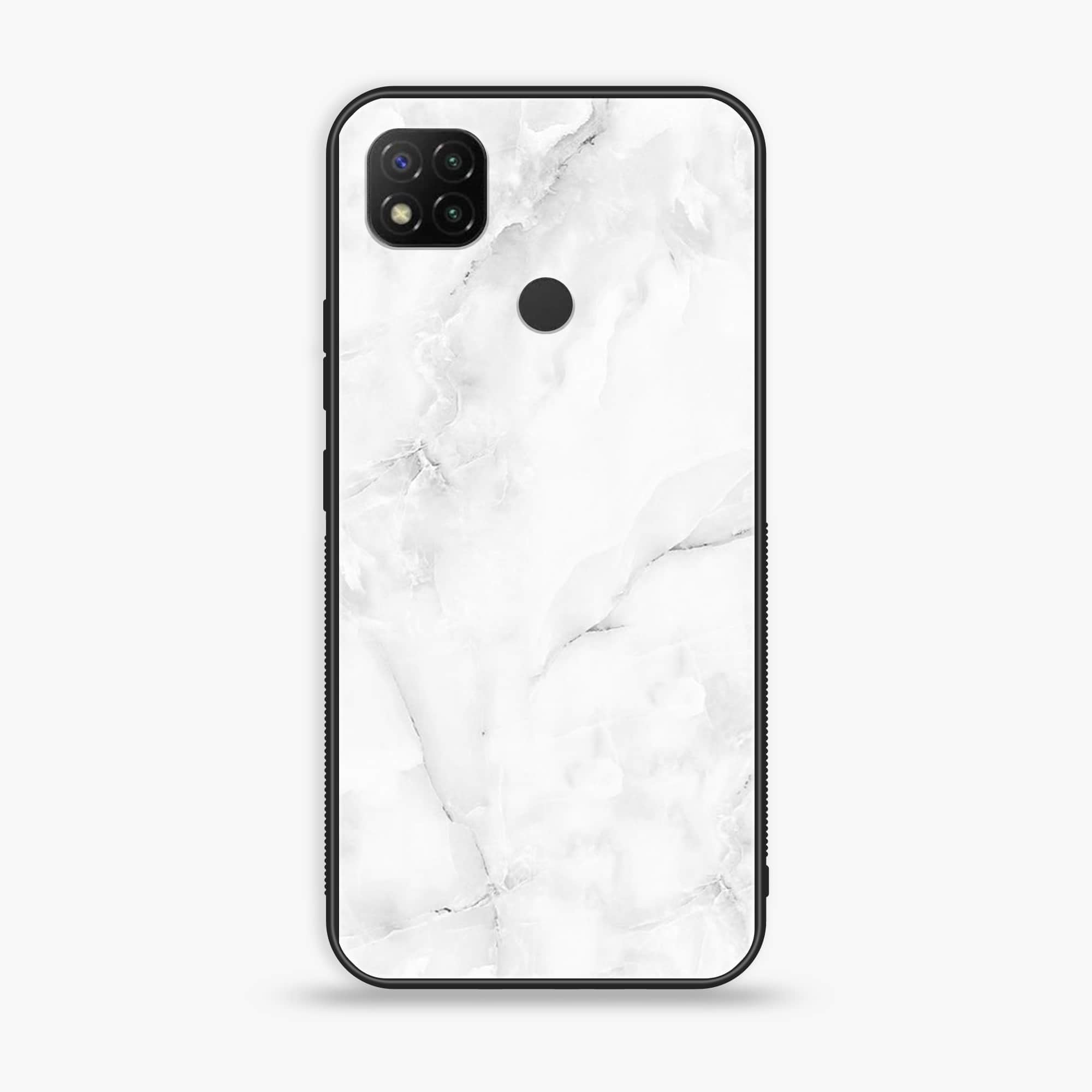 Xiaomi Redmi 10A - White Marble Series - Premium Printed Glass soft Bumper shock Proof Case