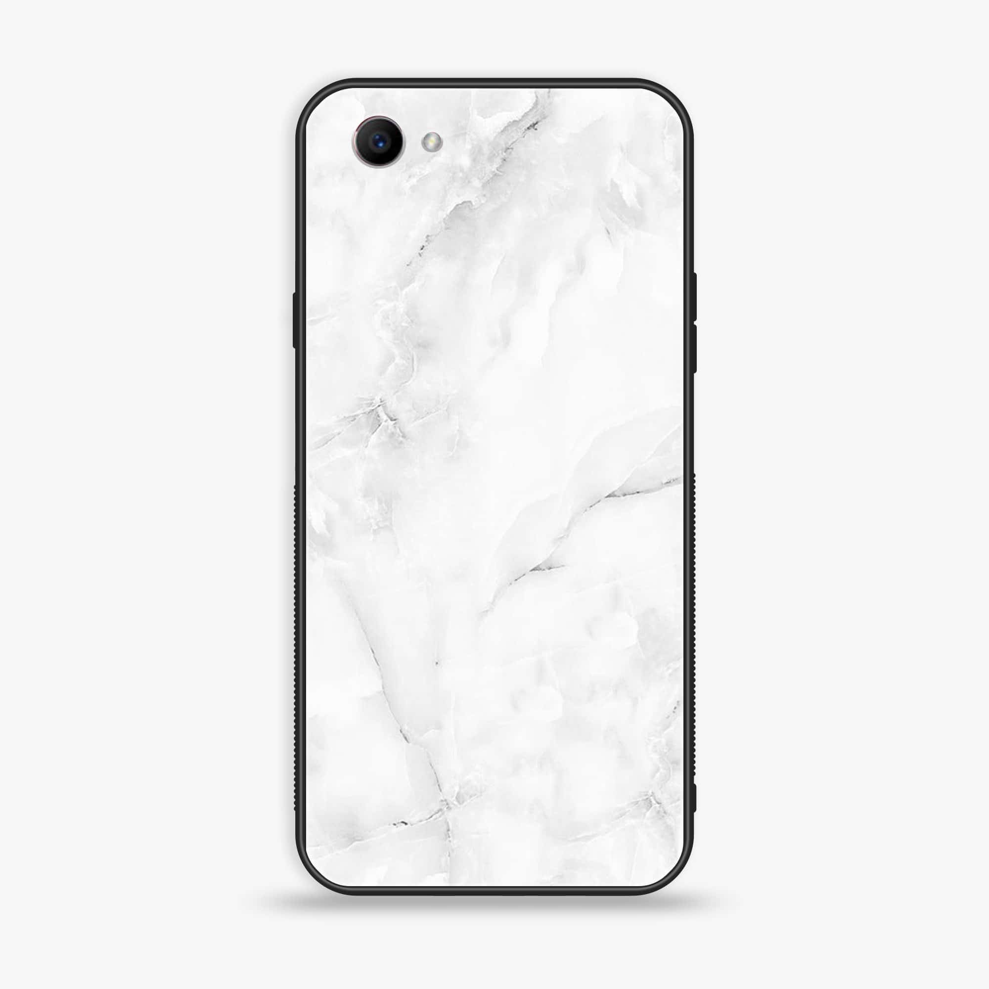 Oppo F7 Youth - White Marble series - Premium Printed Glass soft Bumper shock Proof Case