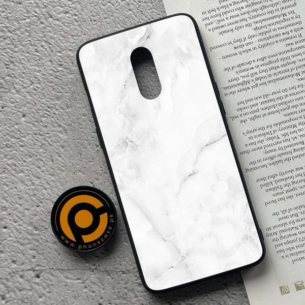 OnePlus 7 - White Marble Design 5- Premium Metal Printed soft Bumper Shock Proof Case CS-10769