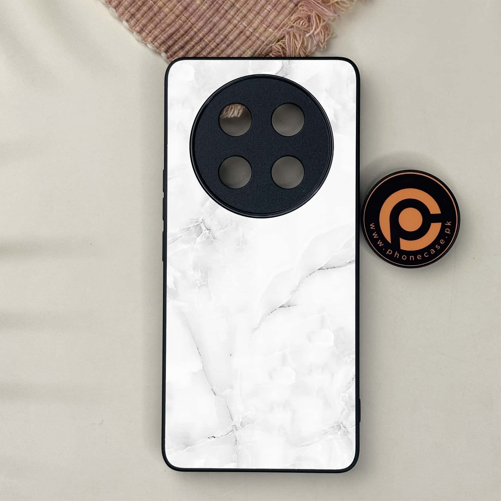 Honor X9c 5G - White Marble Series - Premium Metal Printed soft Bumper shock Proof Case