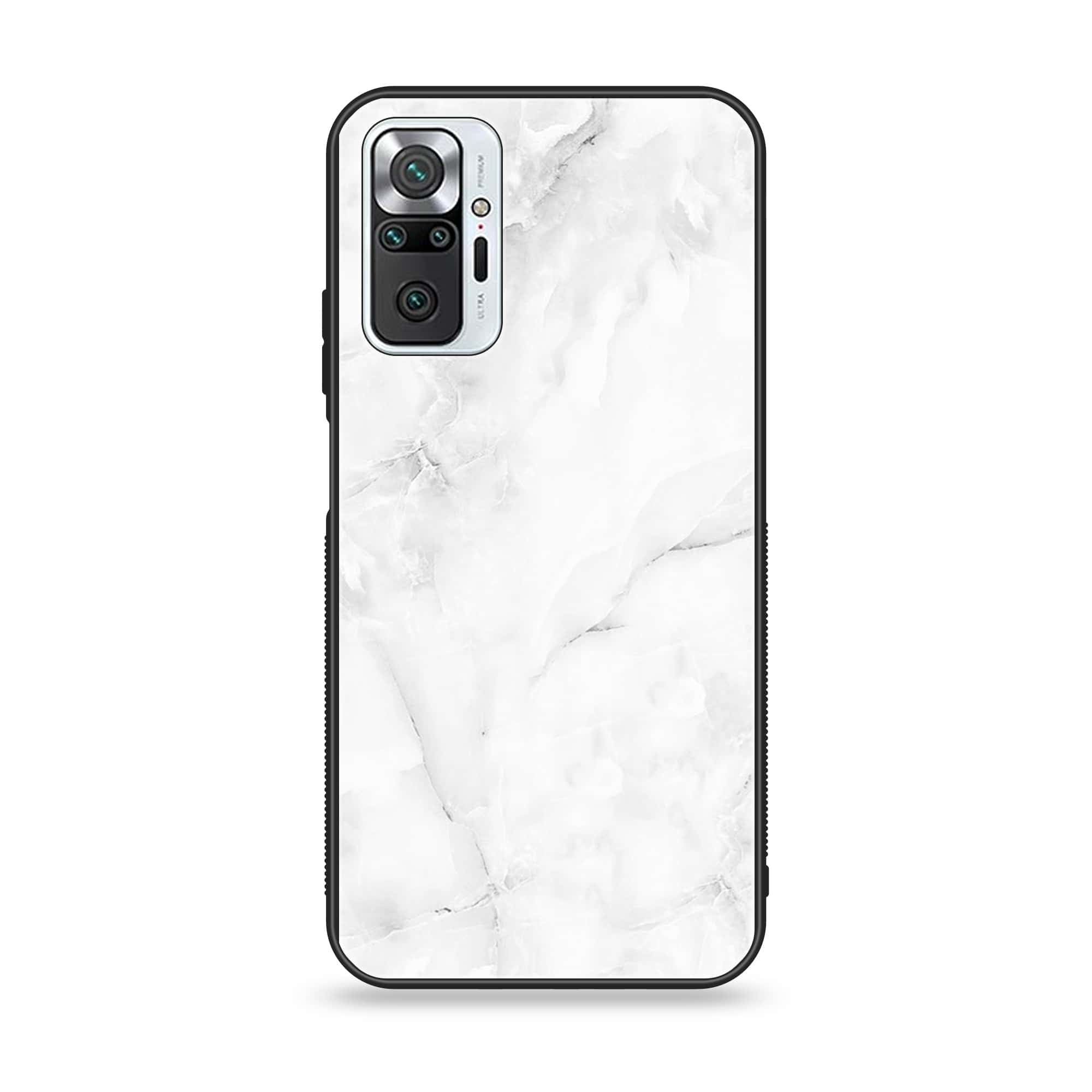 Xiaomi Redmi Note 10 Pro - White Marble Series - Premium Printed Glass soft Bumper shock Proof Case