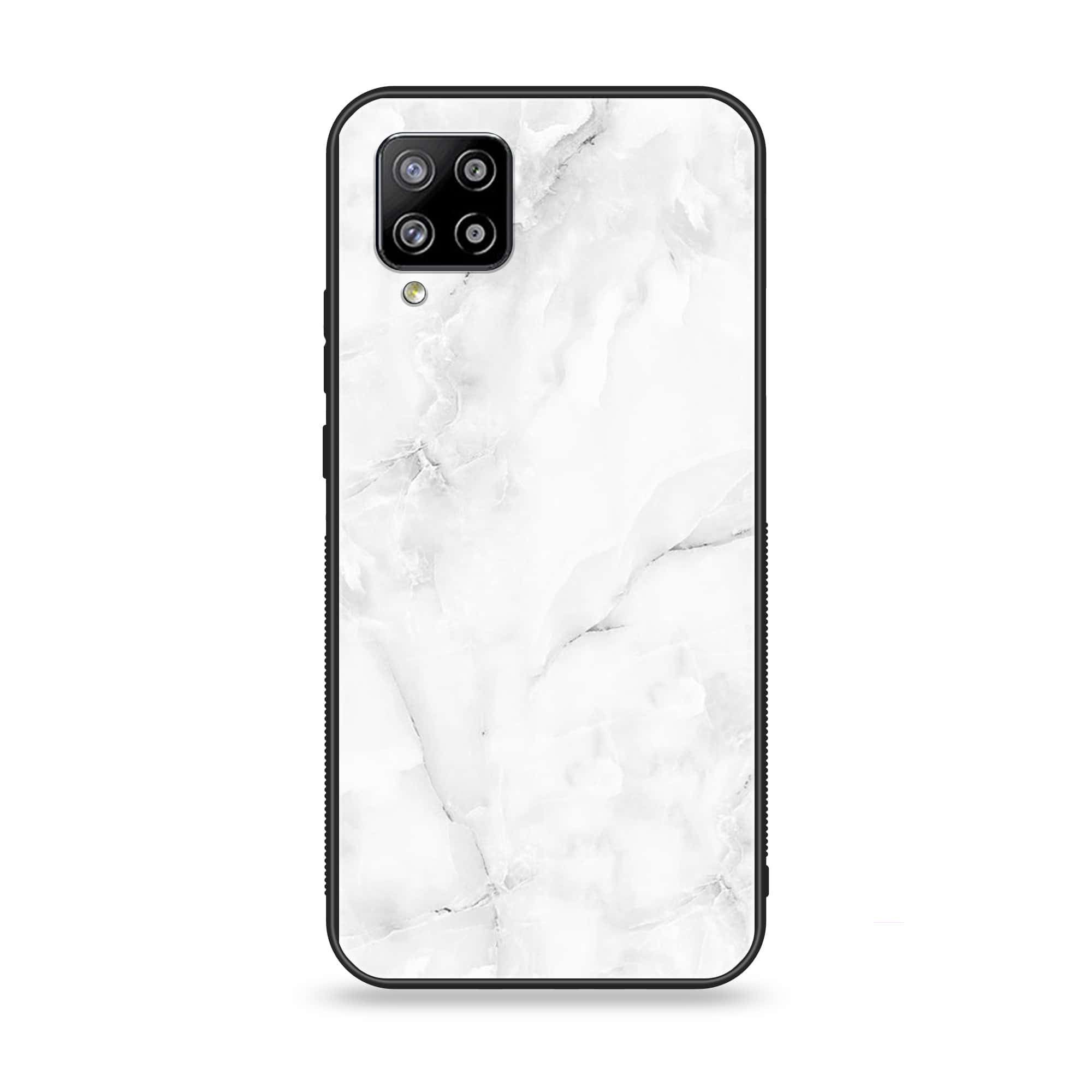 Samsung Galaxy A42 5G - White Marble Series - Premium Printed Glass soft Bumper shock Proof Case