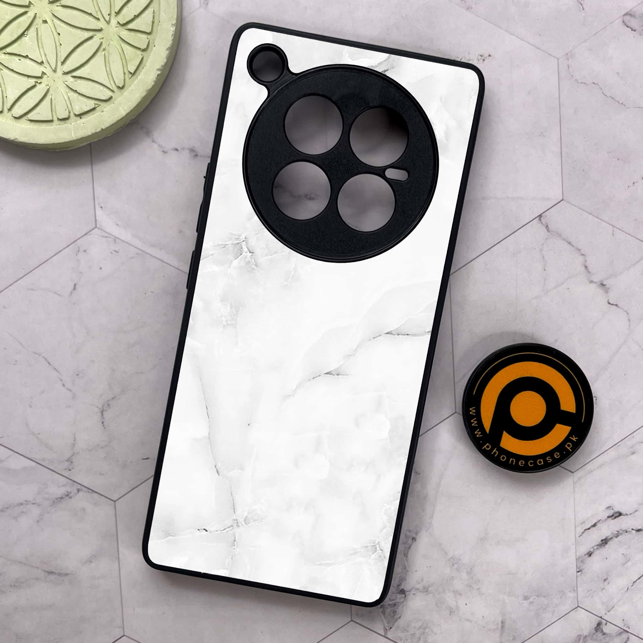 Infinix Zero 40 5G - White Marble Series - Premium Metal Printed soft Bumper shock Proof Case