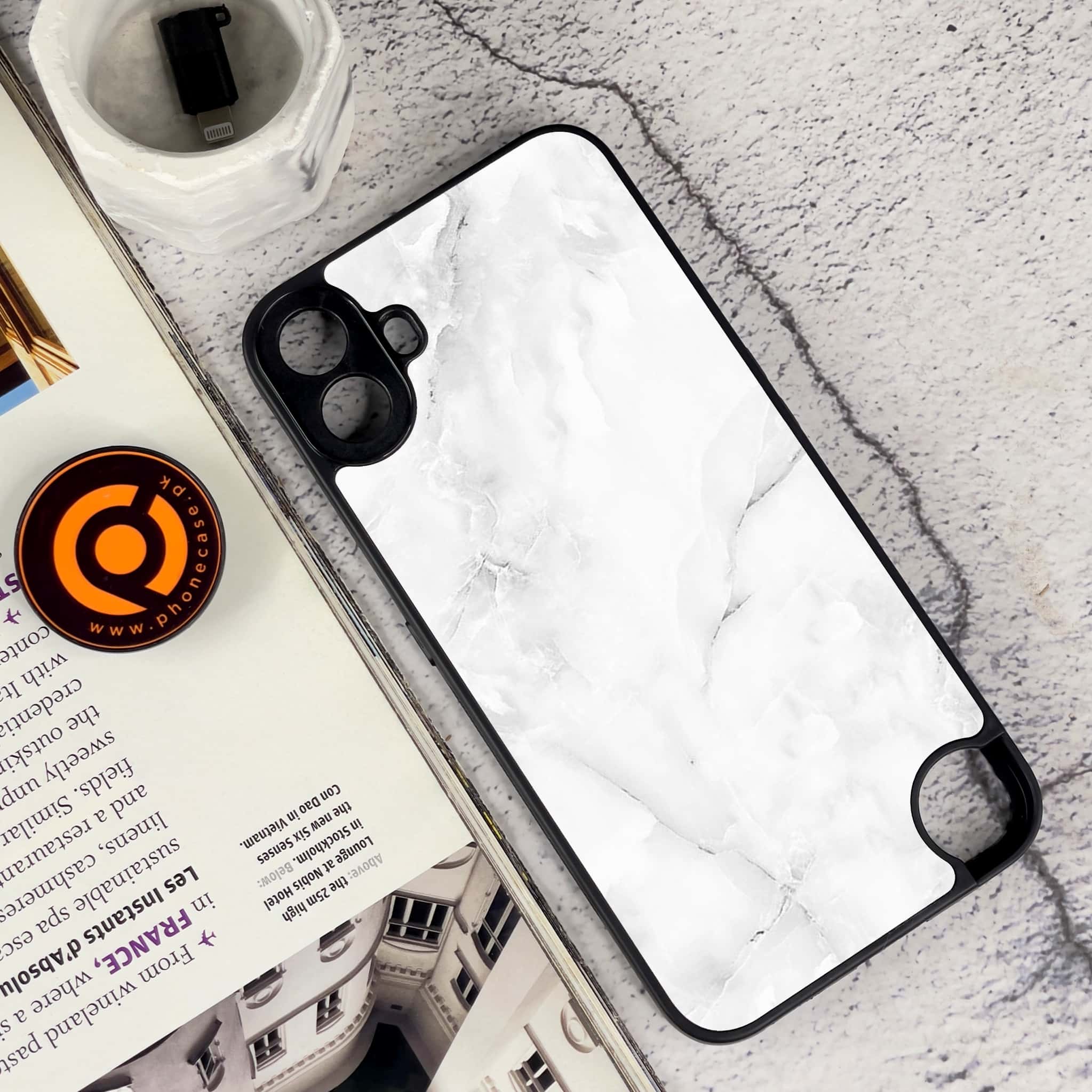 Nothing CMF Phone 1 - White Marble Series - Premium Metal Printed soft Bumper Shock Proof Case