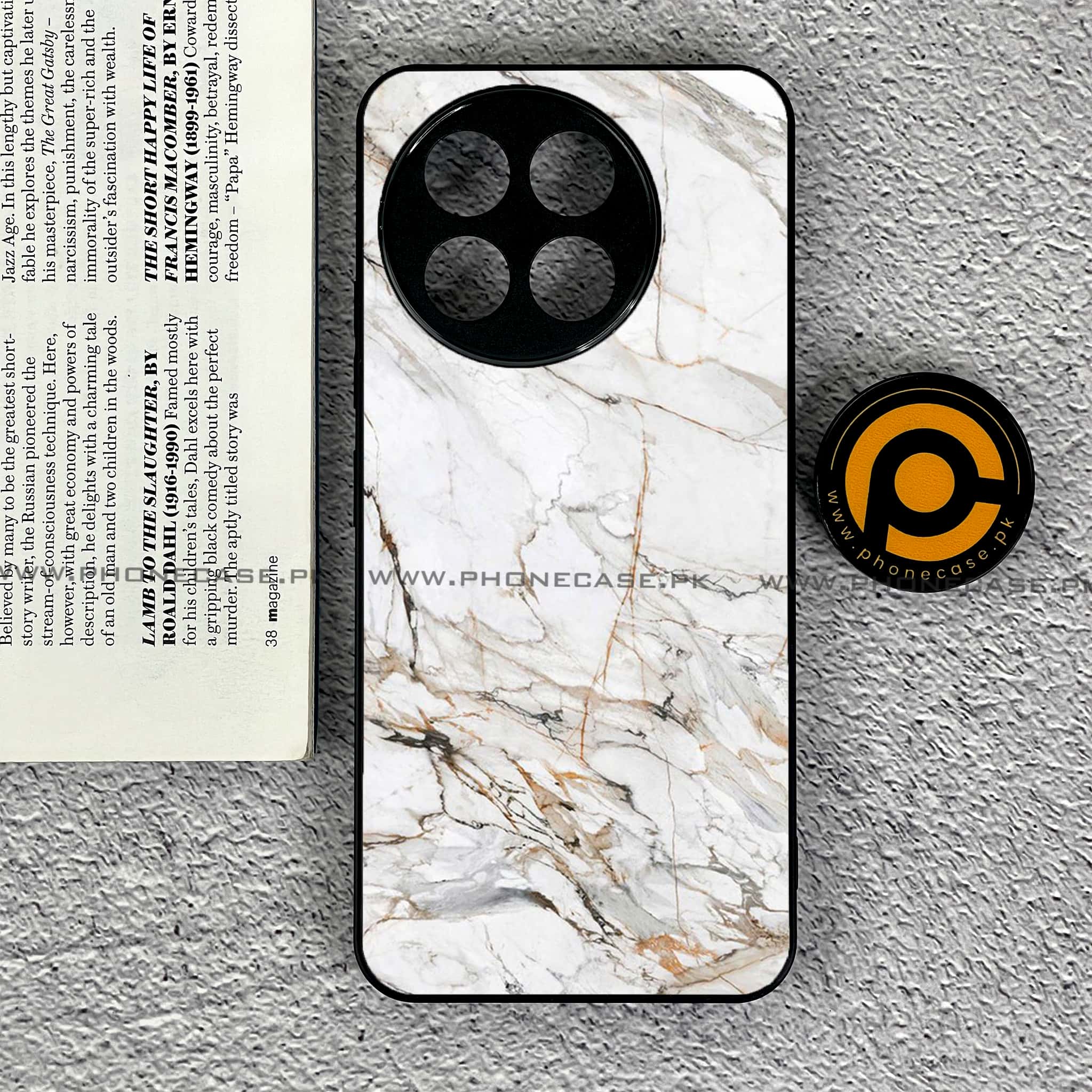 OnePlus Ace 5 - White Marble series - Premium Metal Printed soft Bumper shock Proof Case