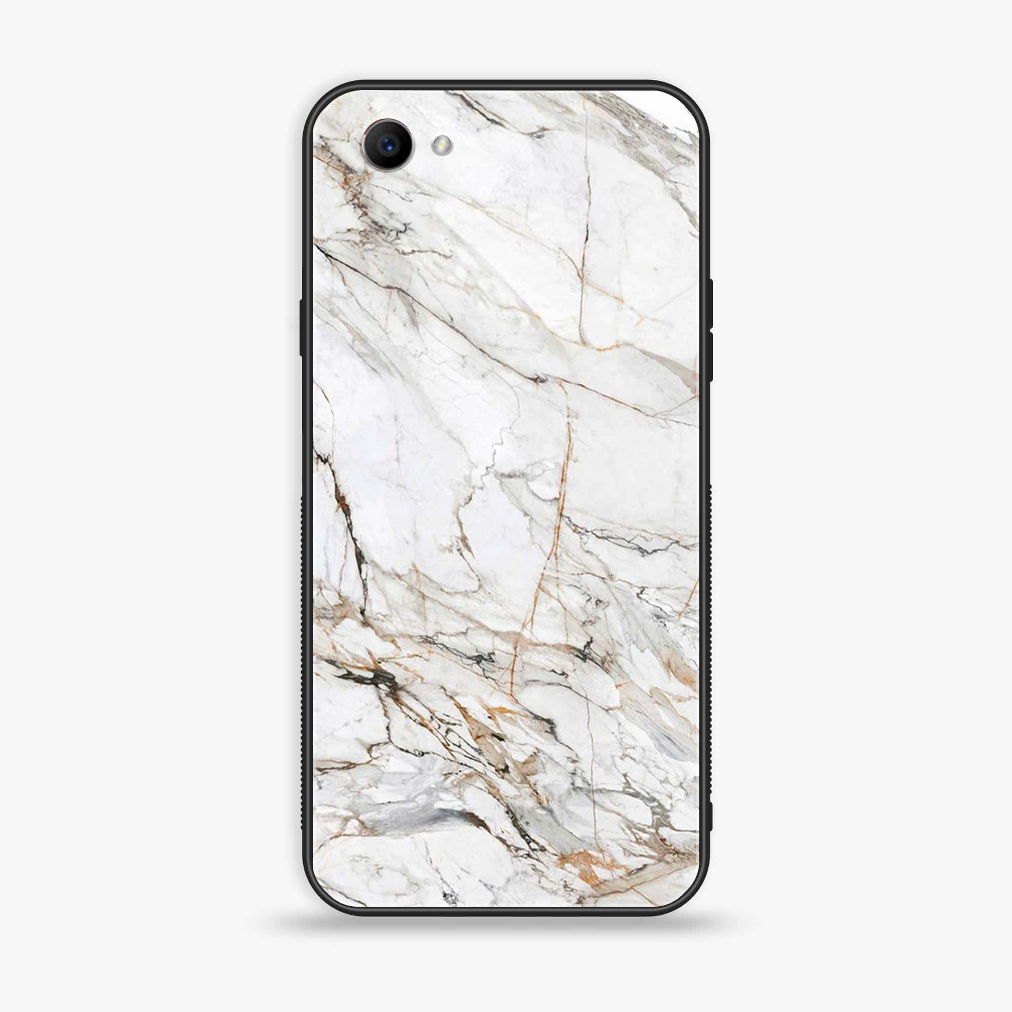 Oppo F7 Youth - White Marble series - Premium Printed Glass soft Bumper shock Proof Case