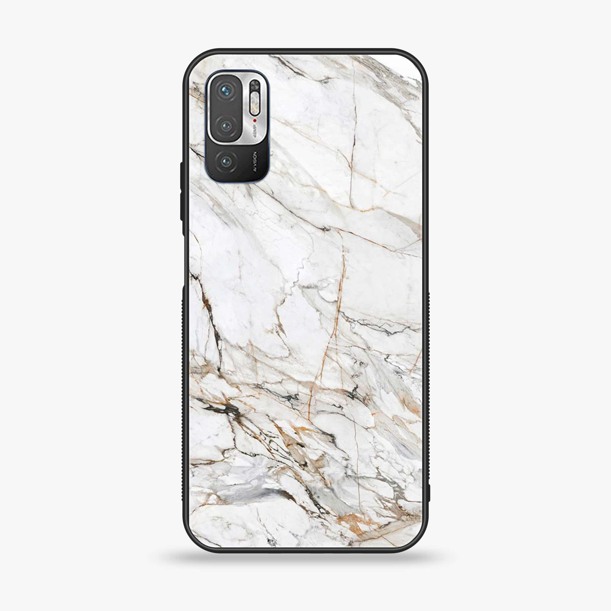 Xiaomi Redmi Note 10 5G - White Marble Series - Premium Printed Glass soft Bumper shock Proof Case