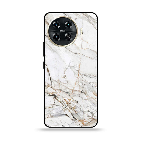 Tecno Spark 20 pro plus - White Marble Design 6 - Premium Printed Glass soft Bumper shock Proof Case CS-21381