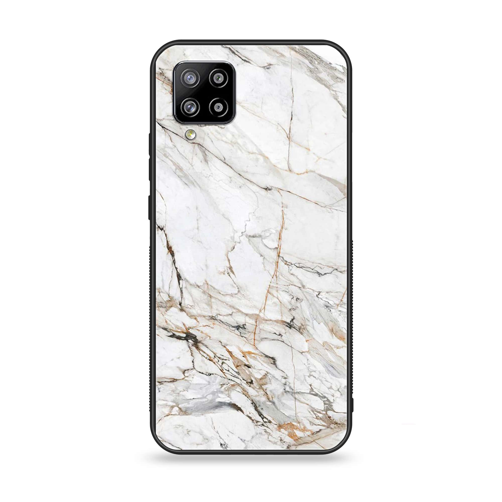 Samsung Galaxy A42 5G - White Marble Series - Premium Printed Glass soft Bumper shock Proof Case