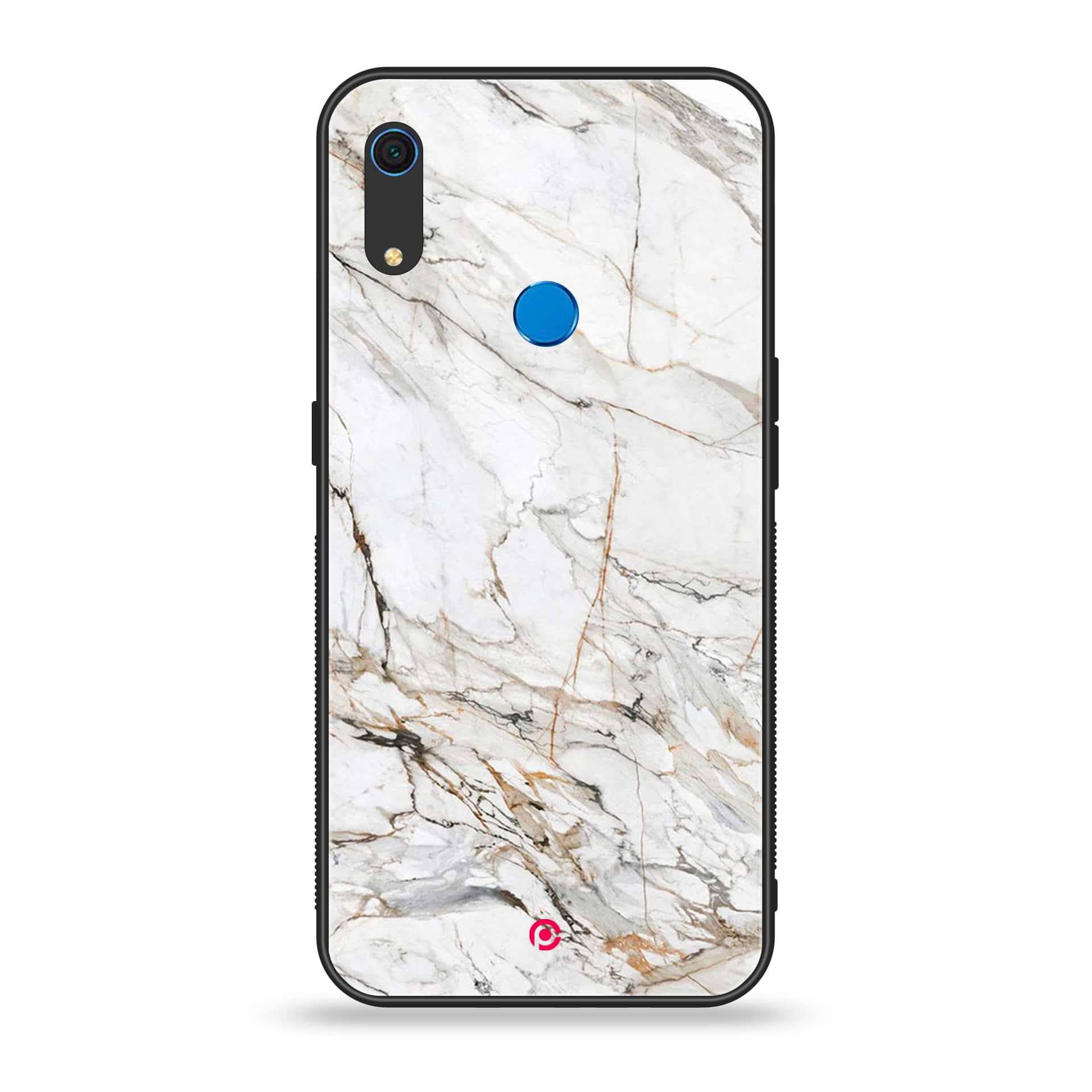 Huawei Y6s - White Marble Series - Premium Printed Metal soft Bumper shock Proof Case