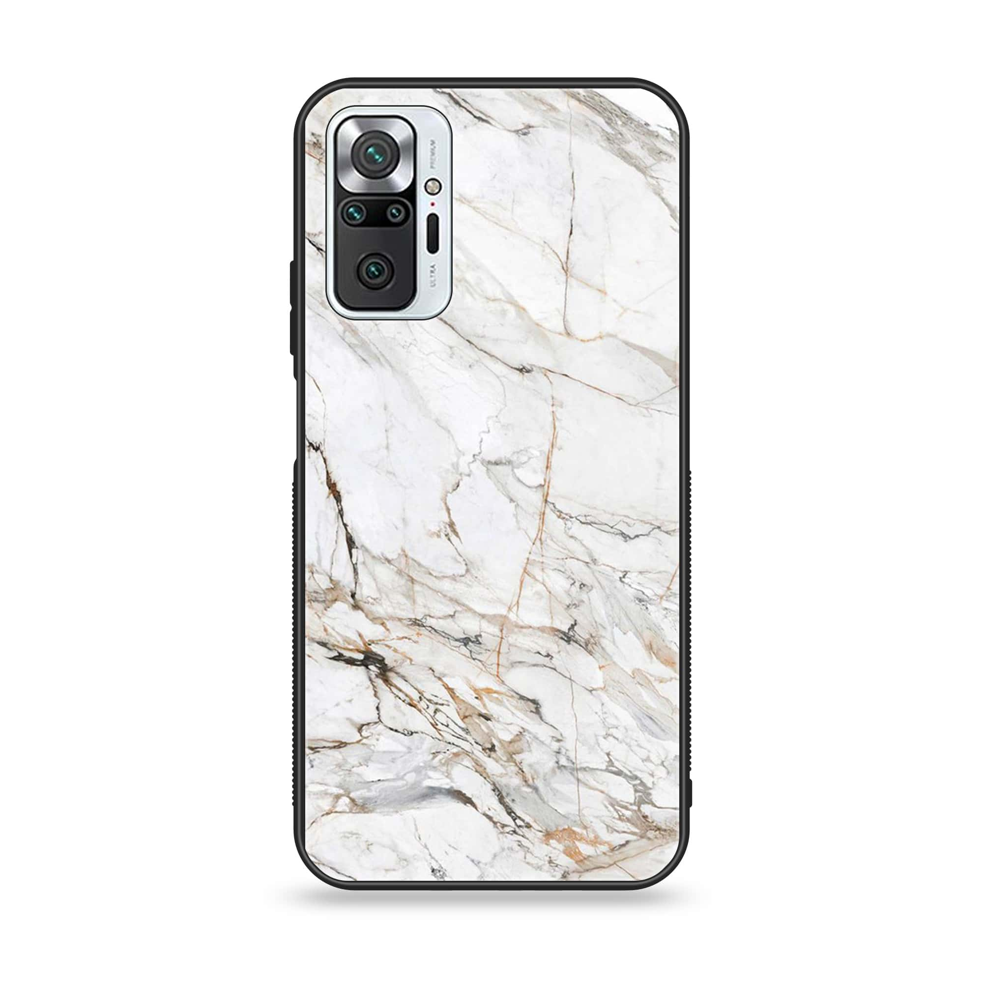 Xiaomi Redmi Note 10 Pro - White Marble Series - Premium Printed Glass soft Bumper shock Proof Case