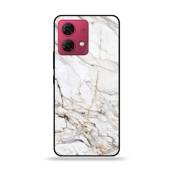 Motorola Moto G84 - White Marble Design 6 - Premium Printed Glass soft Bumper shock Proof Case CS-19595